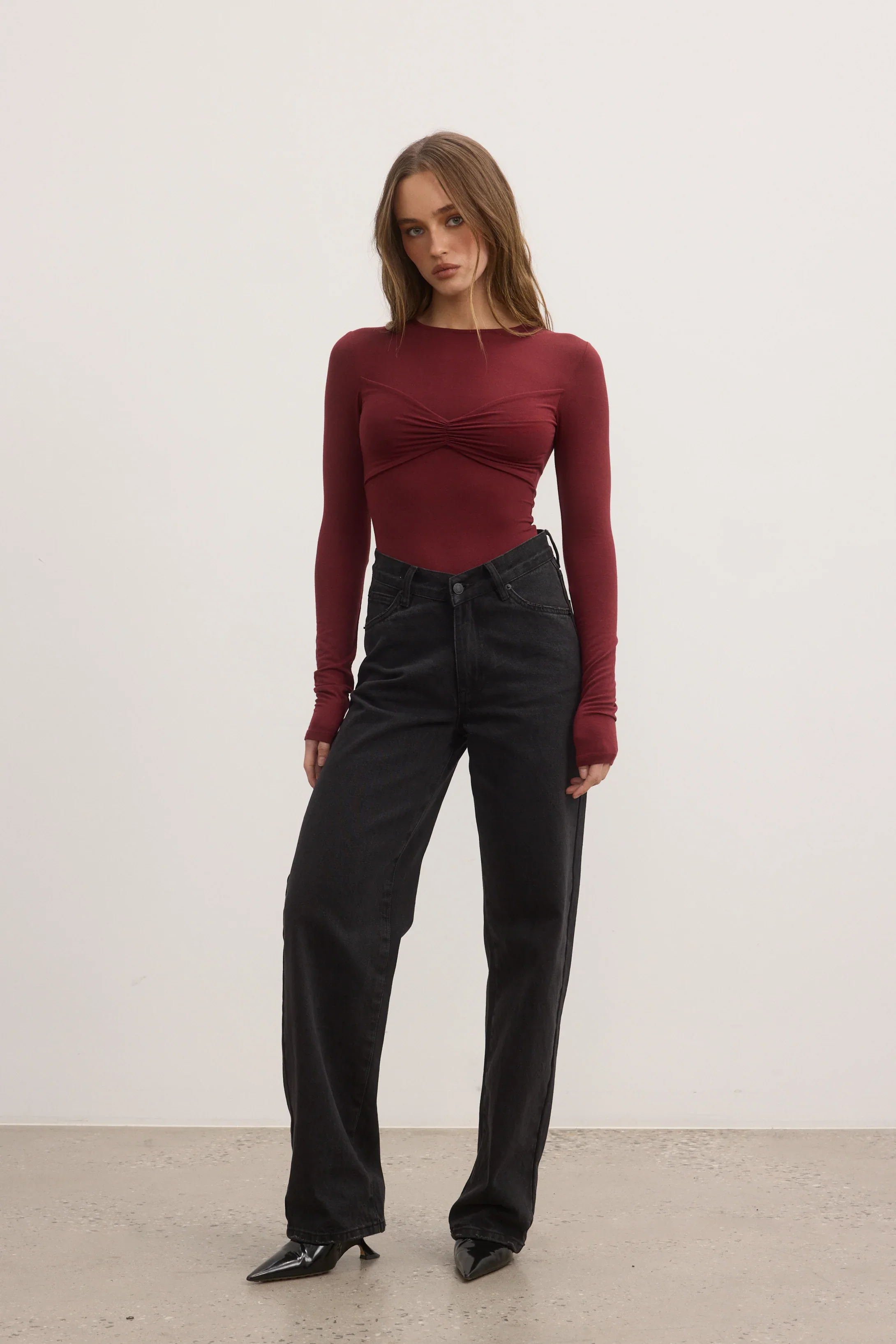 BAYSE BRAND Womens Lila Bodysuit Wine - Image 2