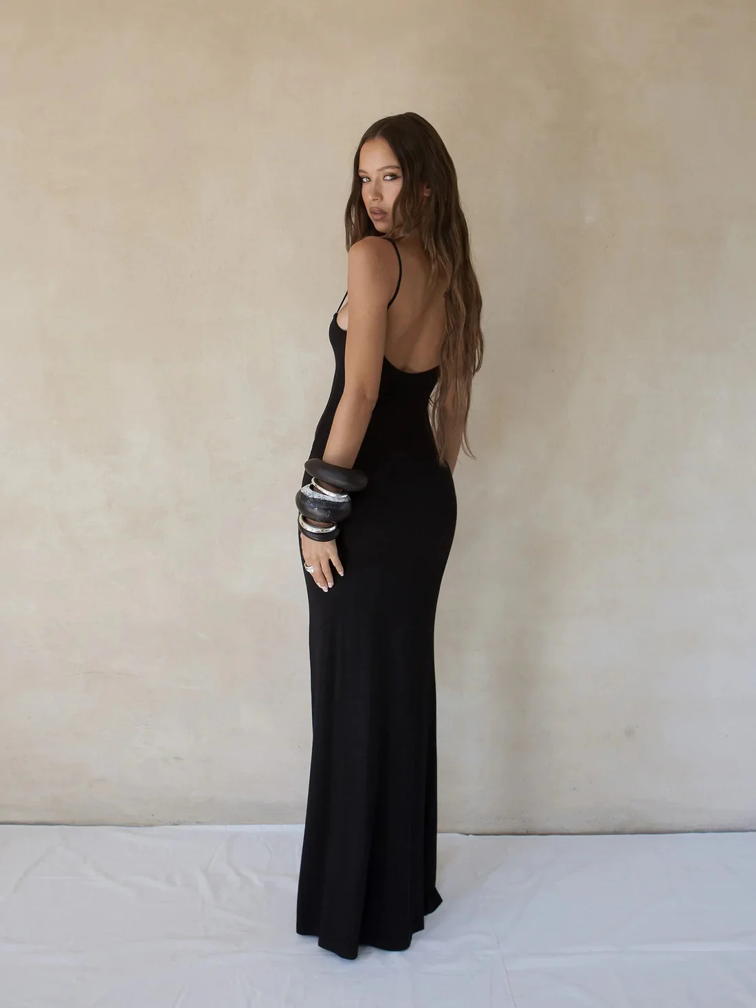 BAYSE BRAND Womens Molly King X Bayse Toledo Strappy Bias Gown Black - Image 4