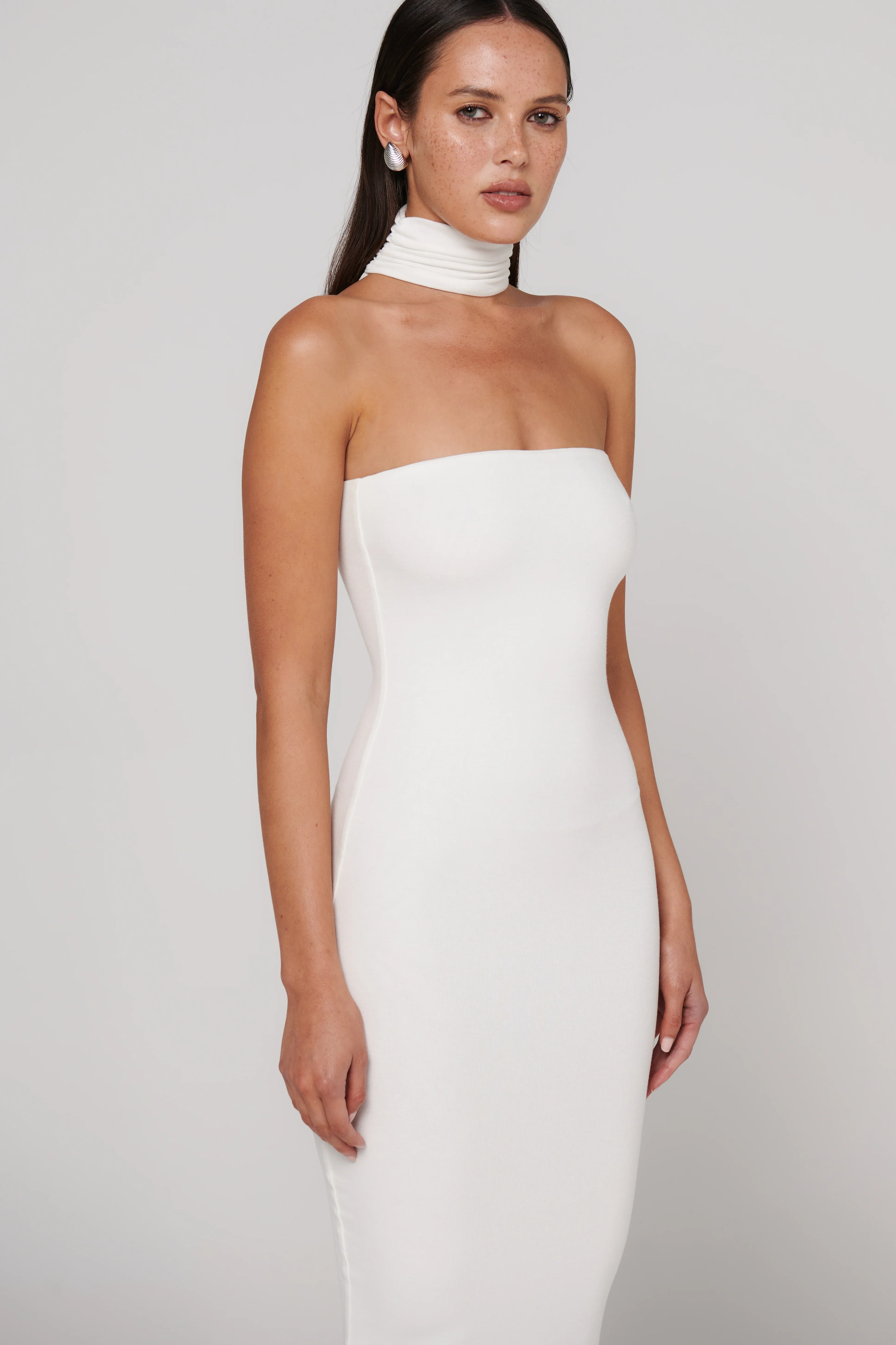 BAYSE BRAND Womens Raine Midi Dress - White - Image 5