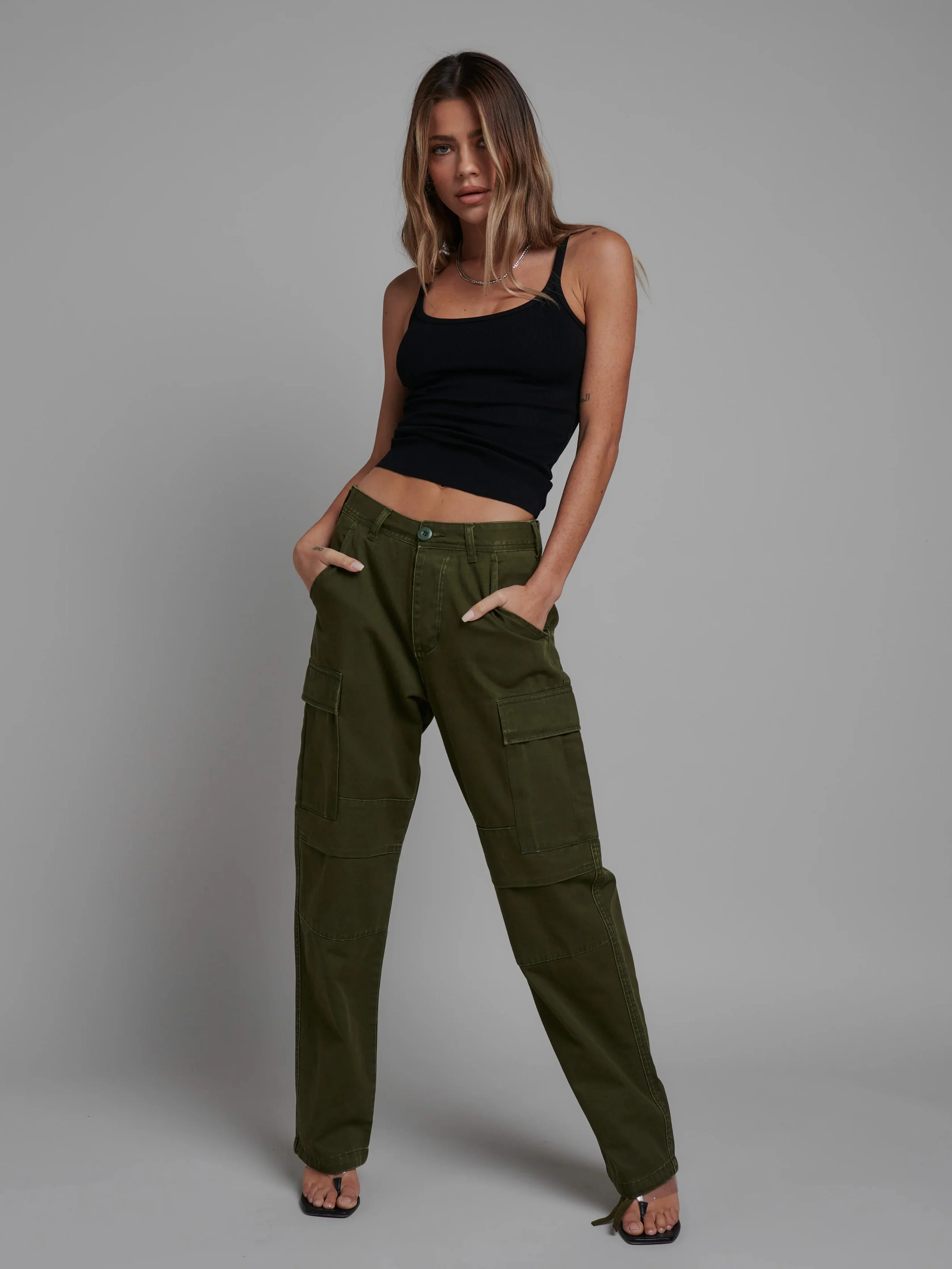 BAYSE BRAND Womens Raven Cargo Pant Khaki - Image 4