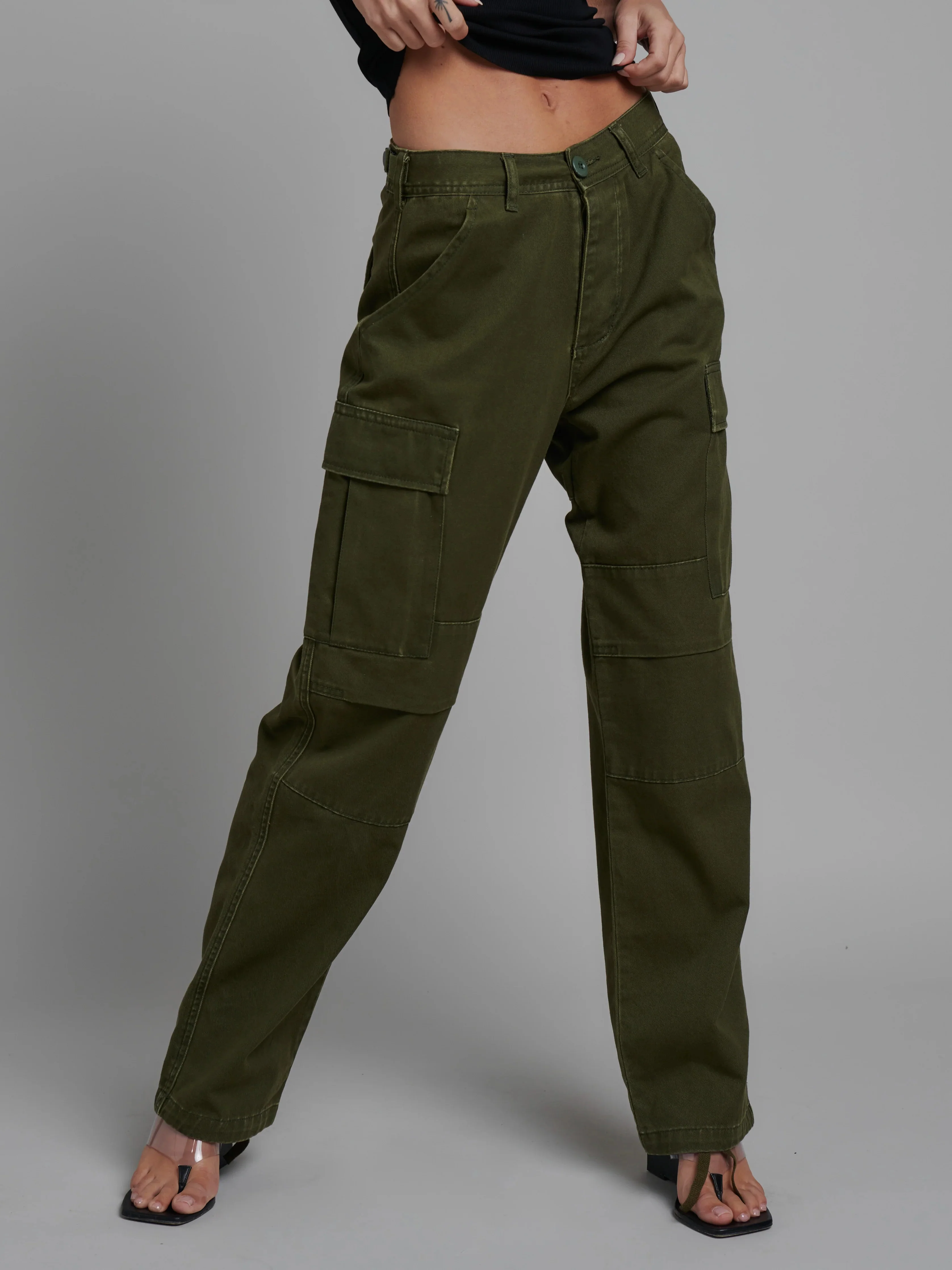 BAYSE BRAND Womens Raven Cargo Pant Khaki - Image 5