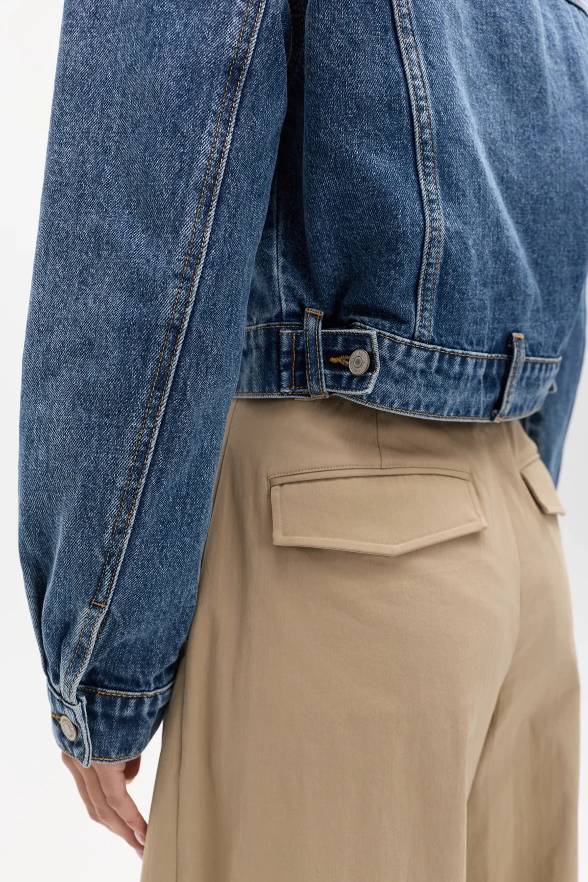 BAYSE BRAND Womens Winslow Denim Jacket in Ash Tide Blue - Image 4