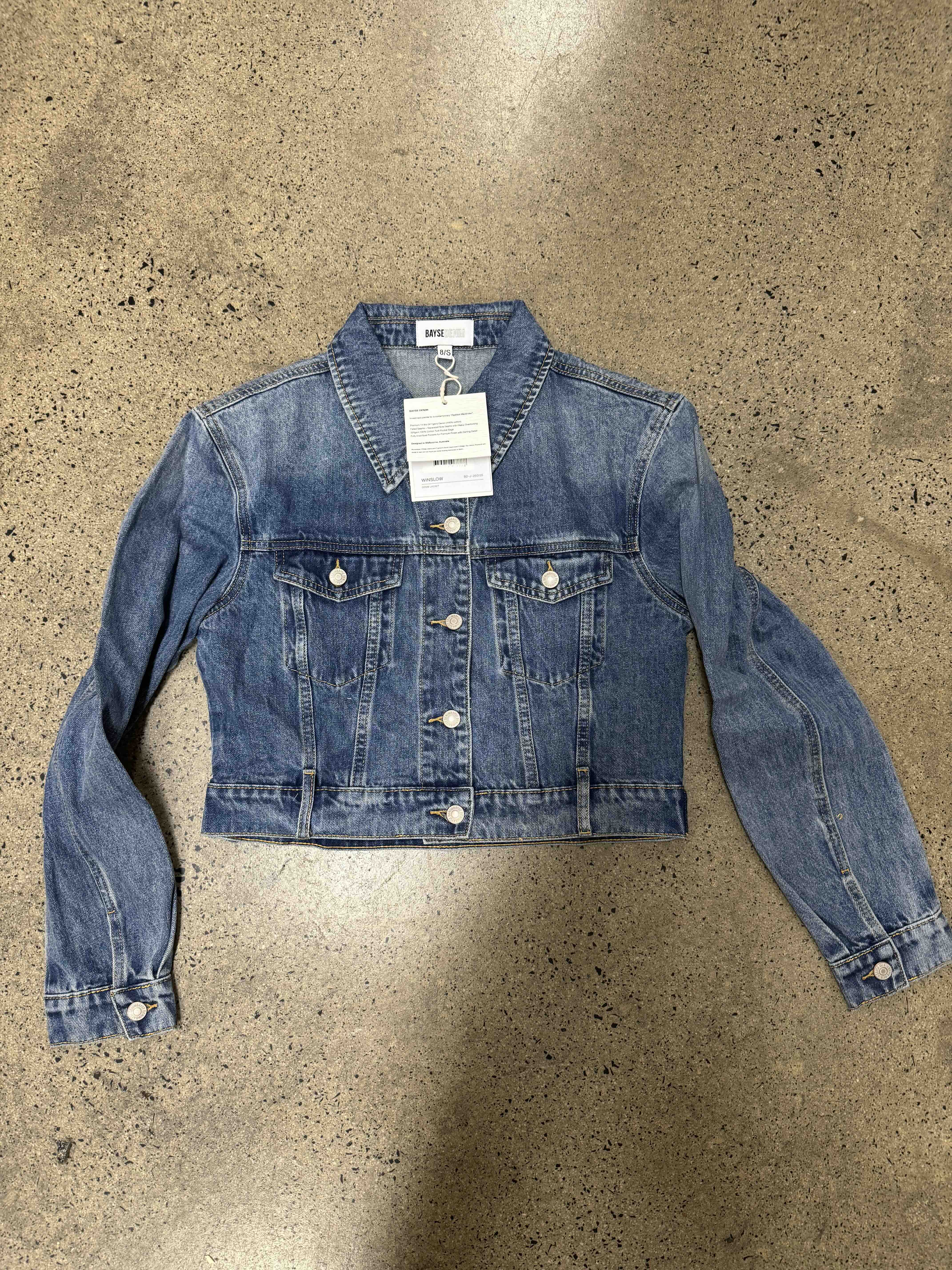 BAYSE BRAND Womens Winslow Denim Jacket in Ash Tide Blue - Image 5