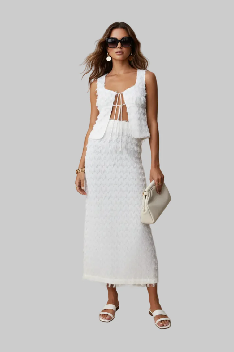 BLANCA STUDIO Womens Lazlo Tie Top in White - Image 2