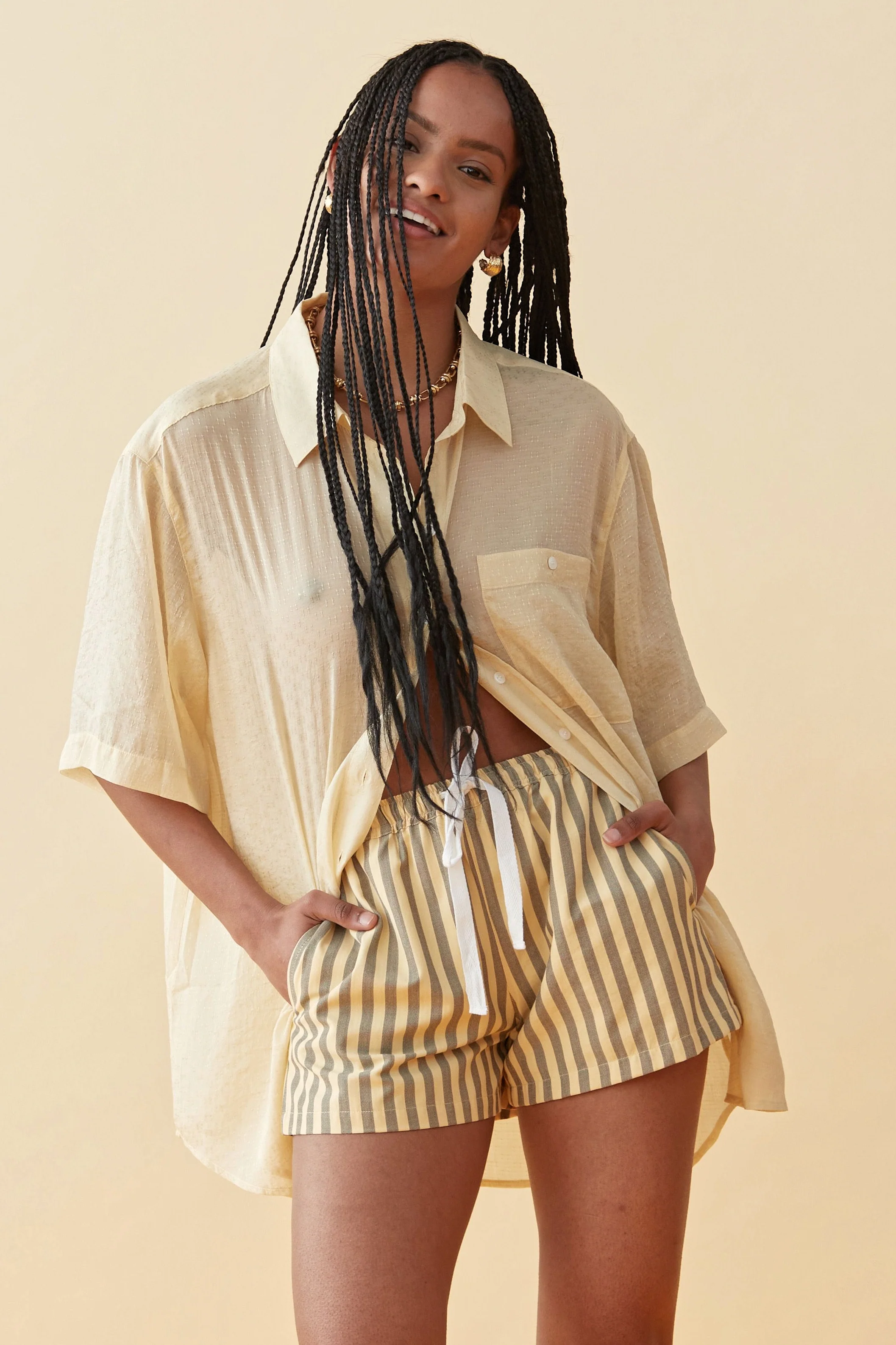 BLANCA Womens Audrey Shirt - Butter - Image 3