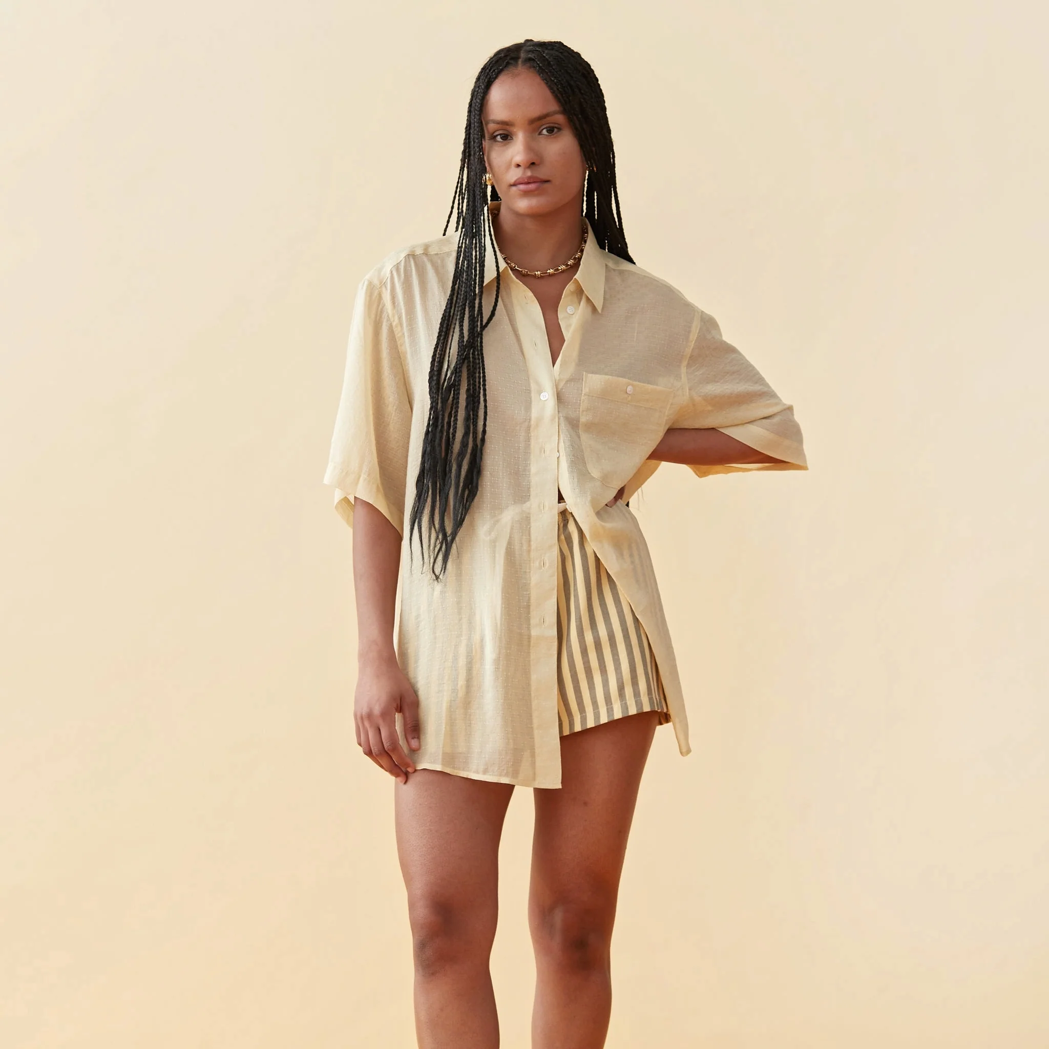 BLANCA Womens Audrey Shirt - Butter - Image 4