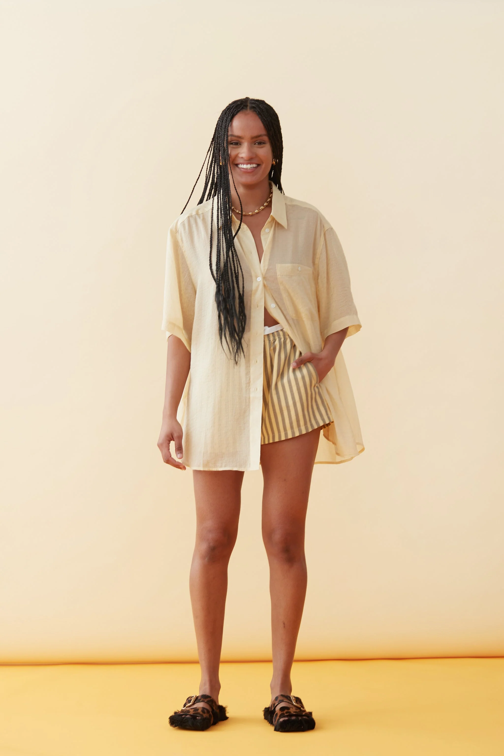 BLANCA Womens Audrey Shirt - Butter - Image 5