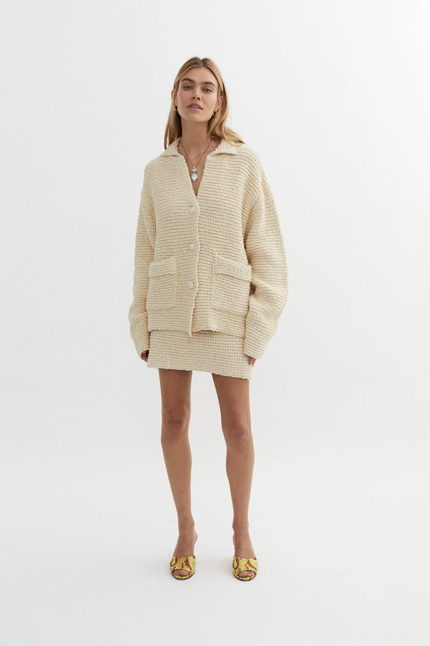 BLANCA Womens Belle Cardigan Cream - Image 3