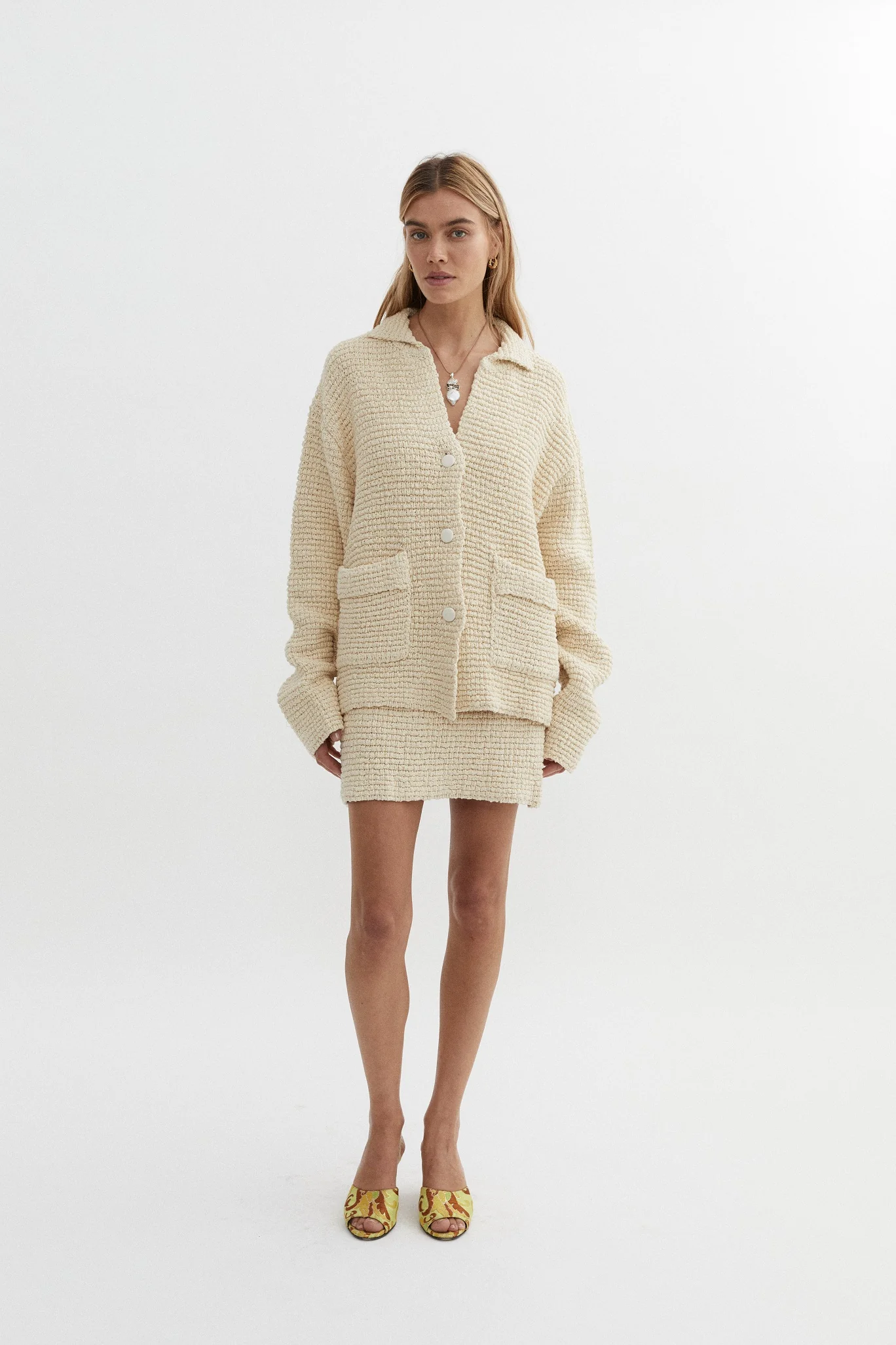 BLANCA Womens Belle Cardigan Cream - Image 4