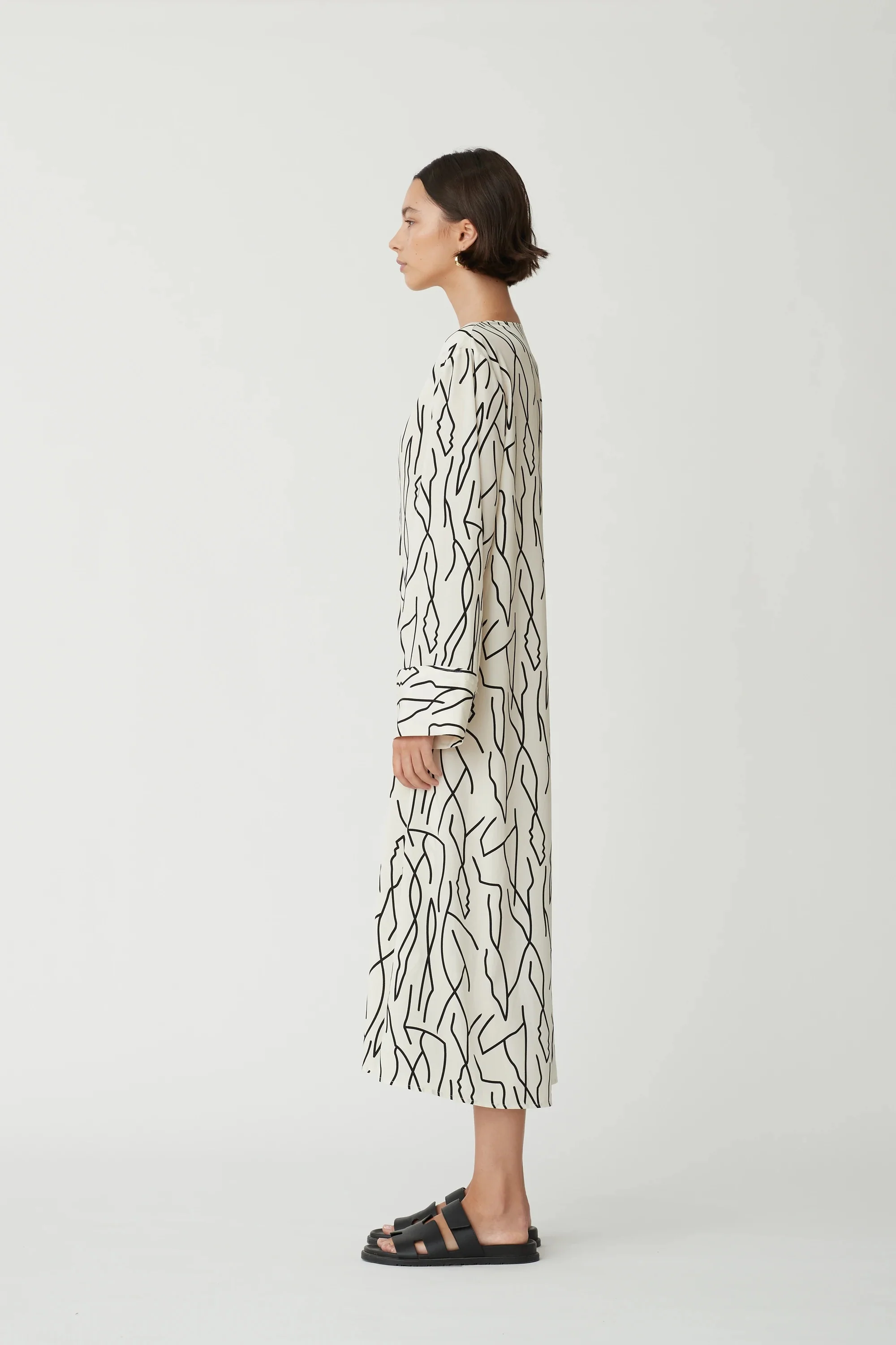 BLANCA Womens Chiara Print Dress Black & White - Image 4