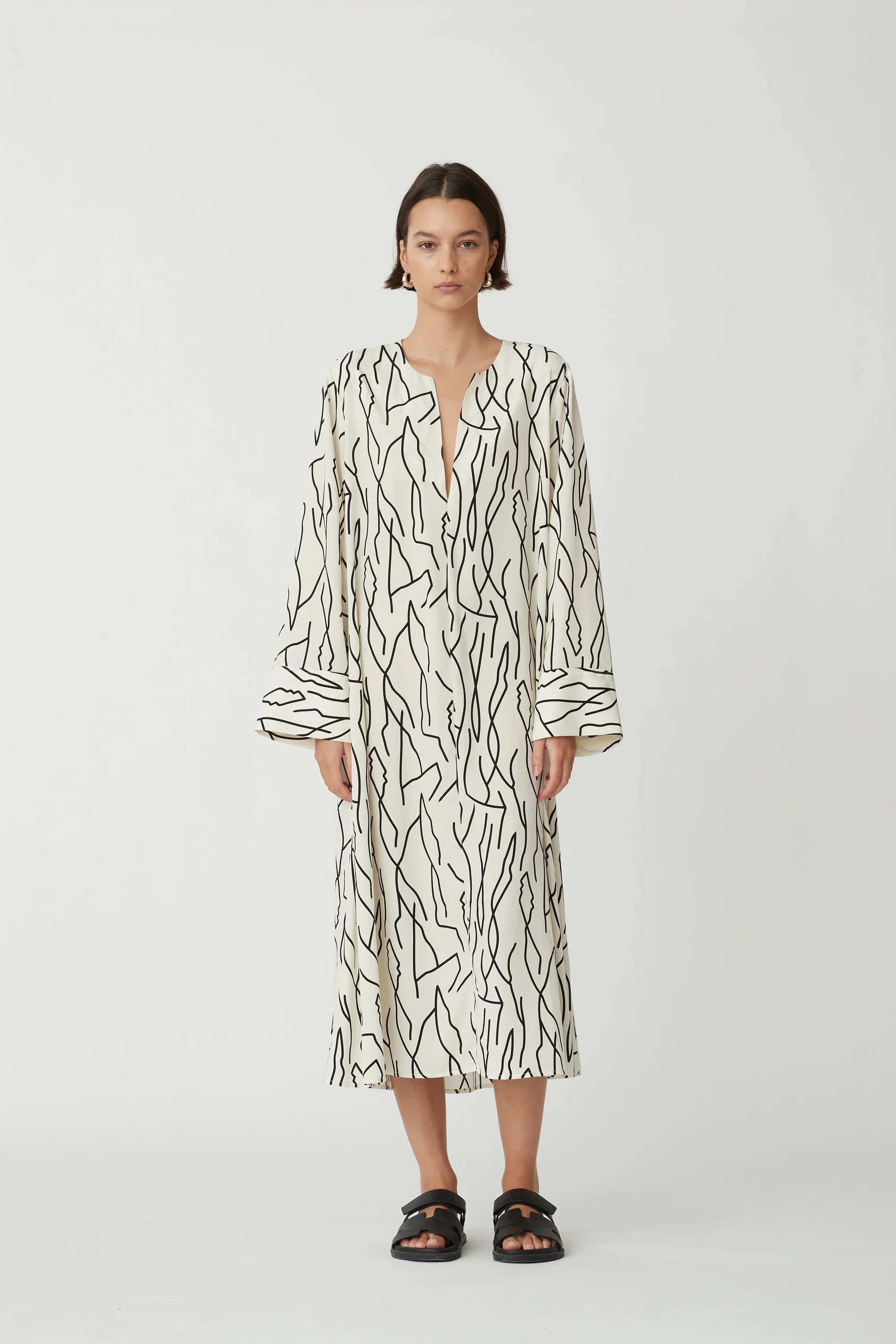 BLANCA Womens Chiara Print Dress Black & White - Image 6