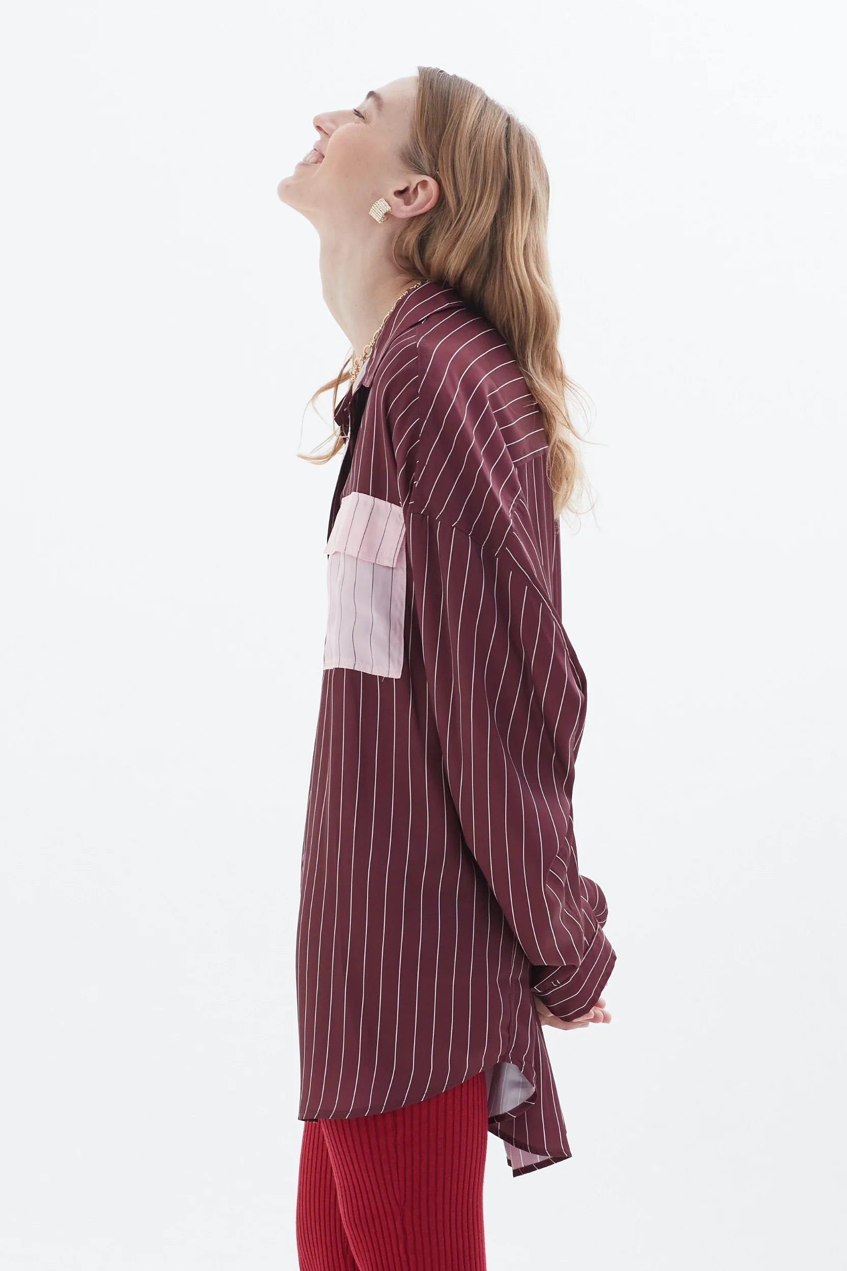 BLANCA Womens Felicia Shirt Burgundy / Pink - Image 2