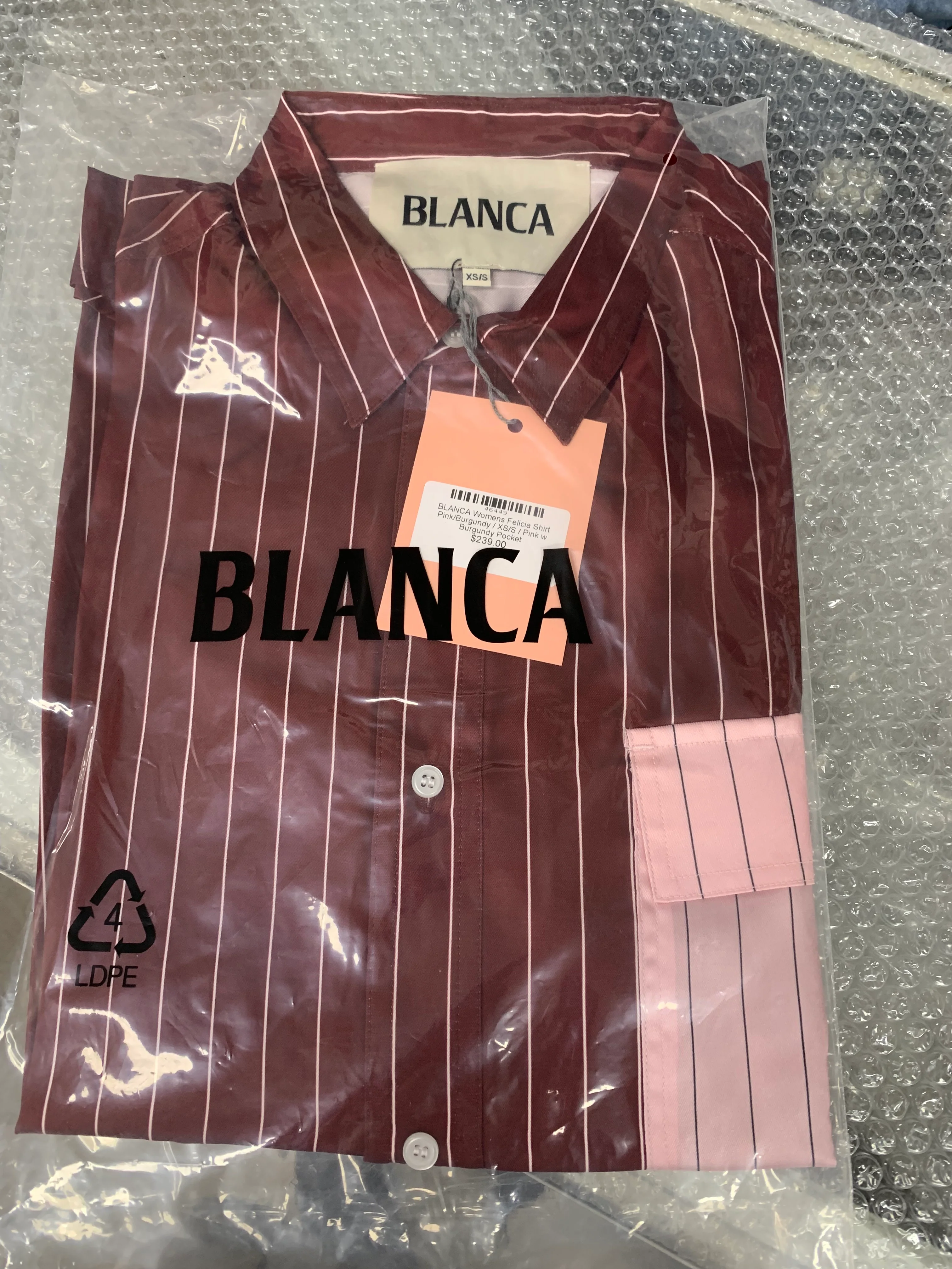 BLANCA Womens Felicia Shirt Burgundy / Pink - Image 3
