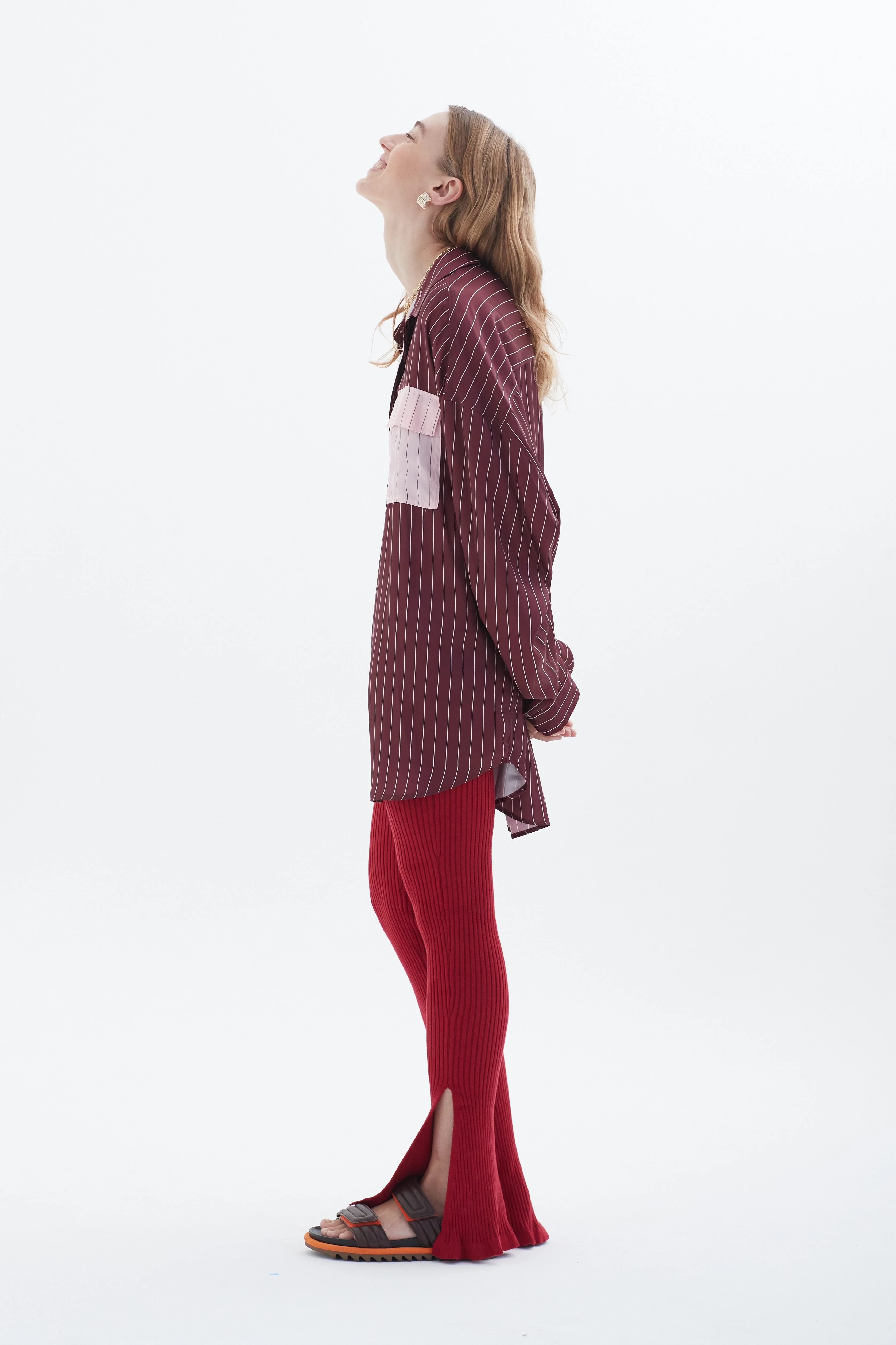 BLANCA Womens Felicia Shirt Burgundy / Pink - Image 5