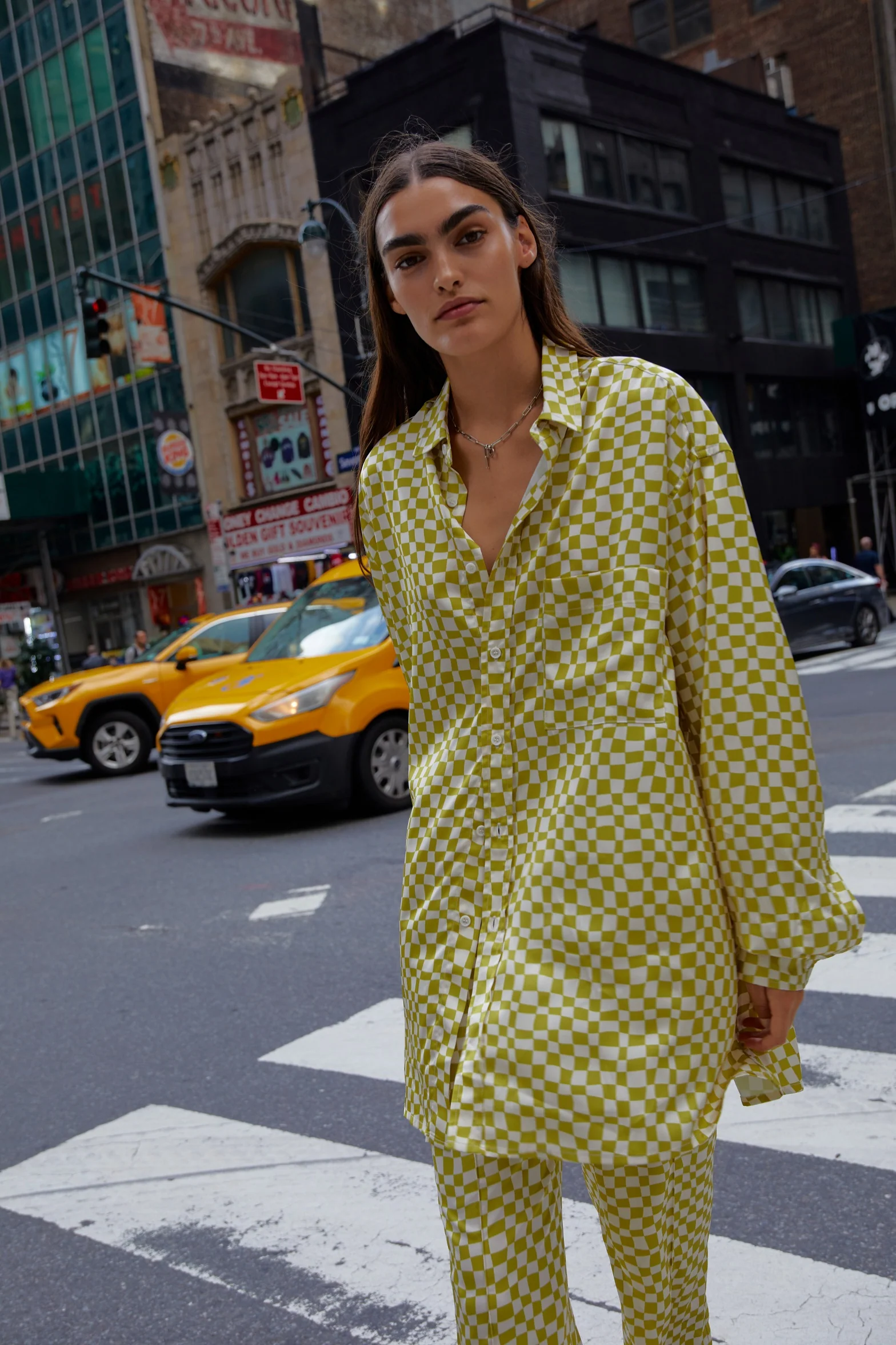 BLANCA Womens Fonda Shirt Green & White - Image 6