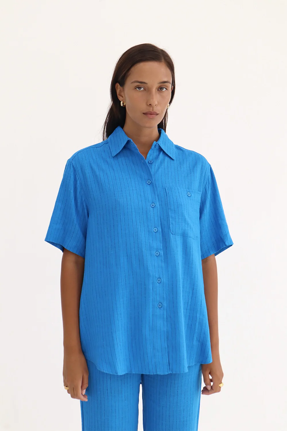 BLANCA Womens Genevieve Shirt Blue - Image 12