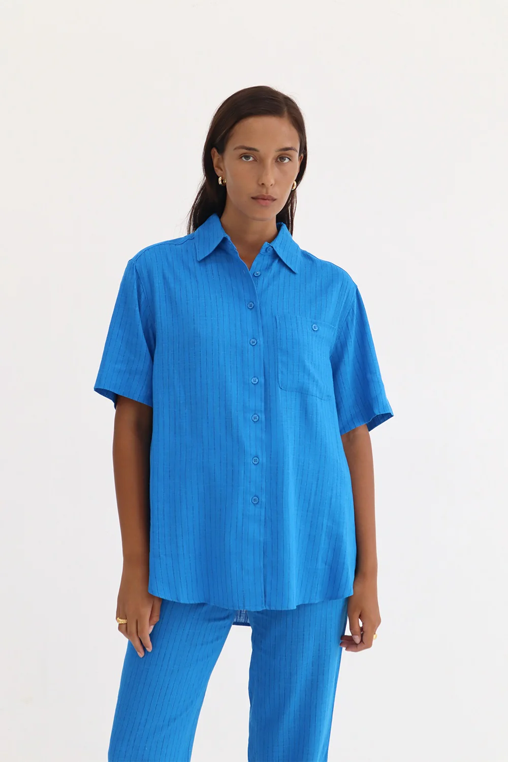 BLANCA Womens Genevieve Shirt Blue - Image 5