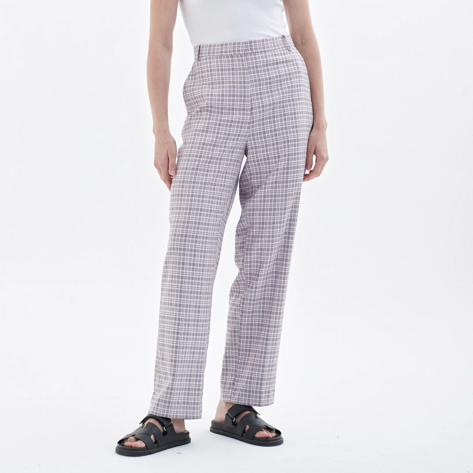 BLANCA Womens Jamie Check Pants Lilac - Image 5