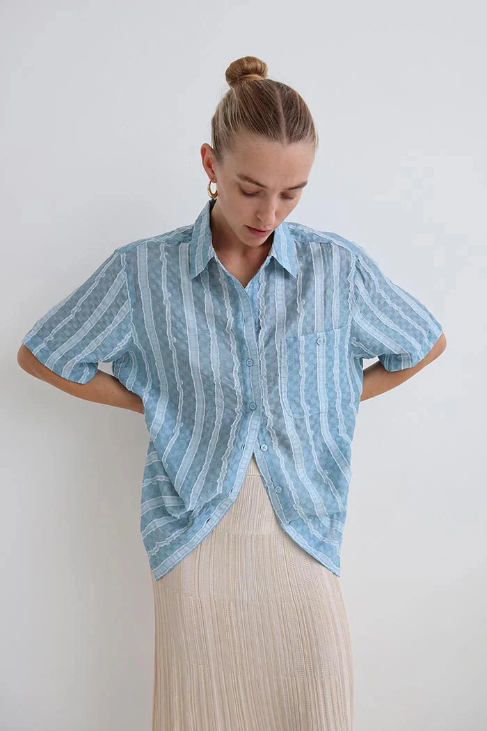 BLANCA Womens Micola Shortsleeve Shirt - Blue - Image 7