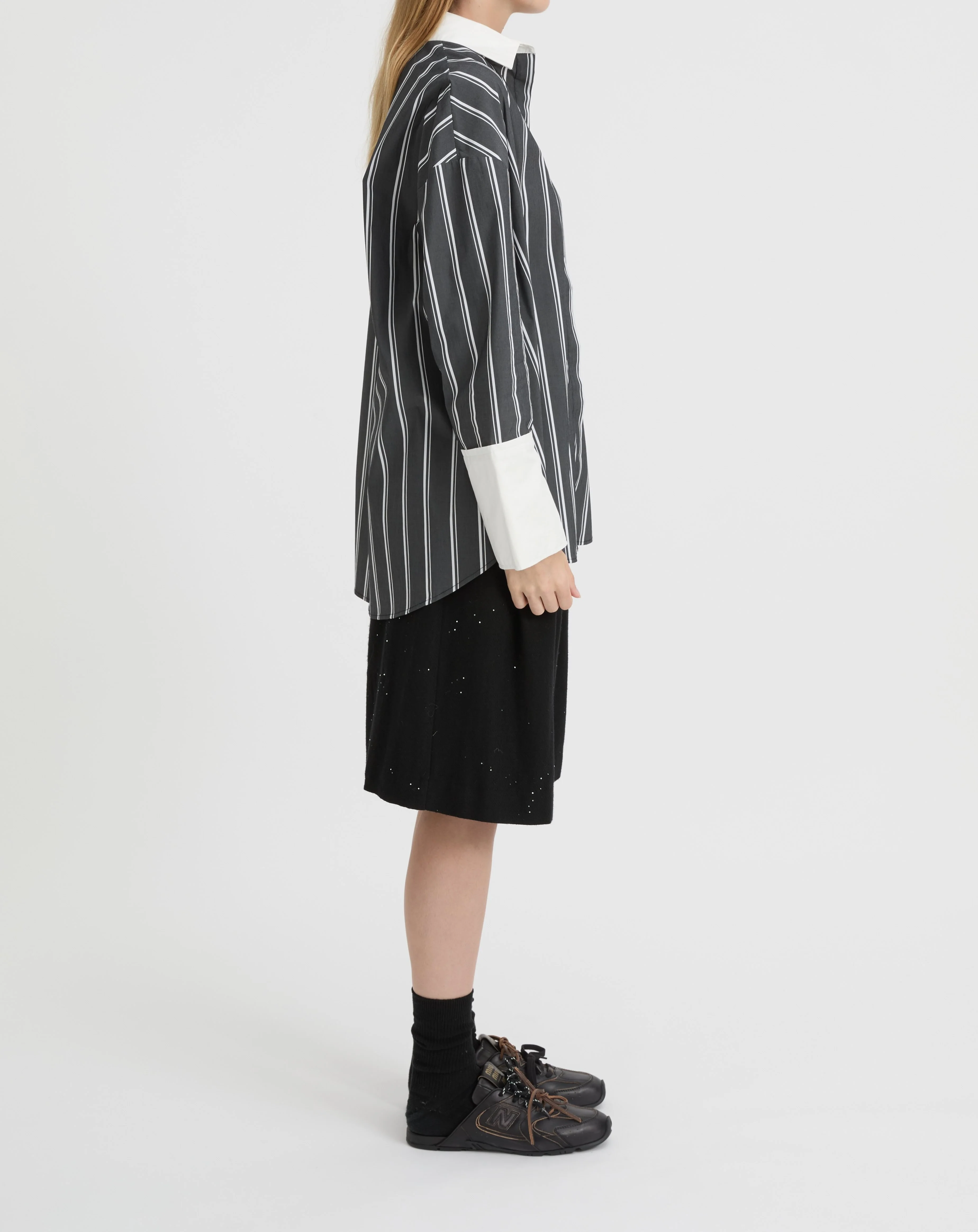 BLANCA Womens Opal Shirt - Black / White Stripe - Image 4