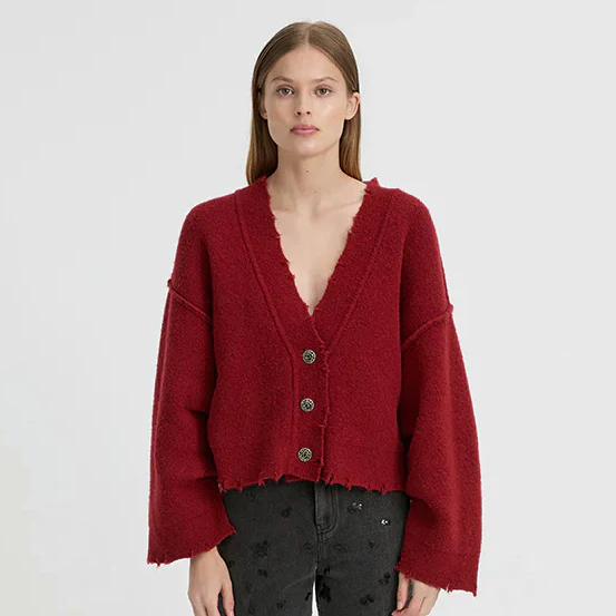 BLANCA Womens Pepa Cardigan Burgundy - Image 2