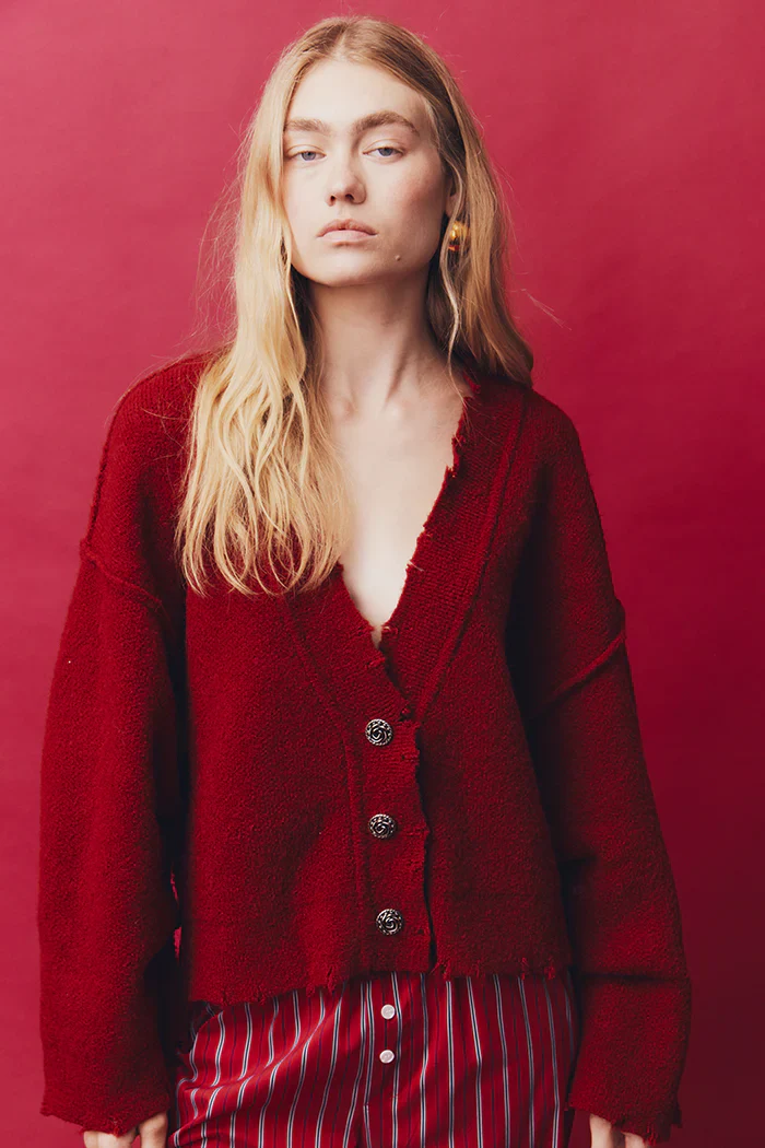BLANCA Womens Pepa Cardigan Burgundy - Image 4
