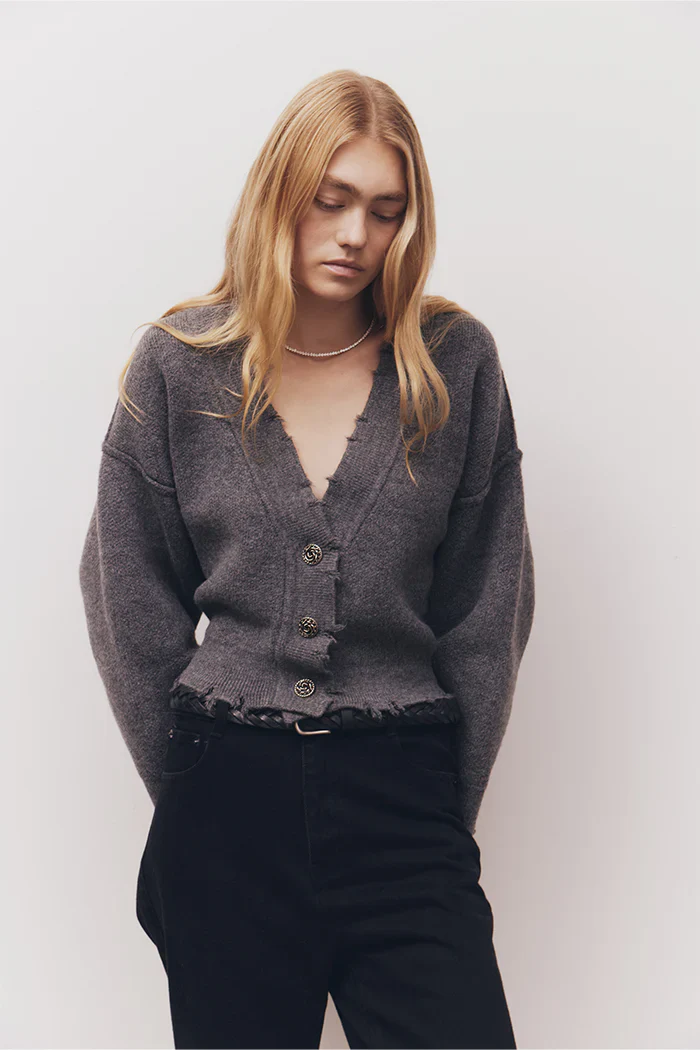 BLANCA Womens Pepa Cardigan Charcoal Grey - Image 2