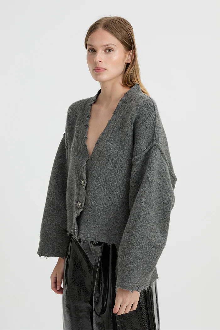 BLANCA Womens Pepa Cardigan Charcoal Grey - Image 8