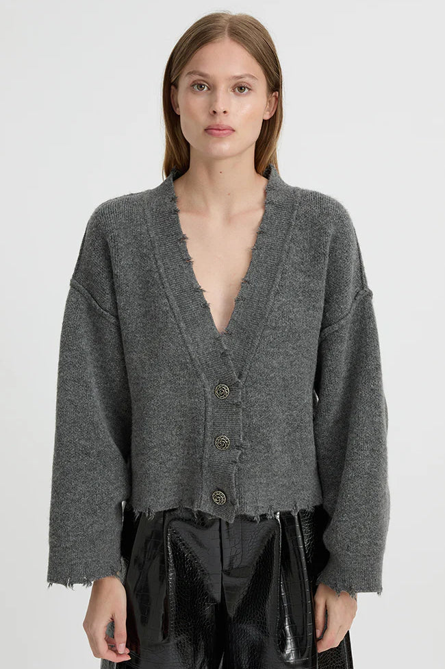 BLANCA Womens Pepa Cardigan Charcoal Grey - Image 9