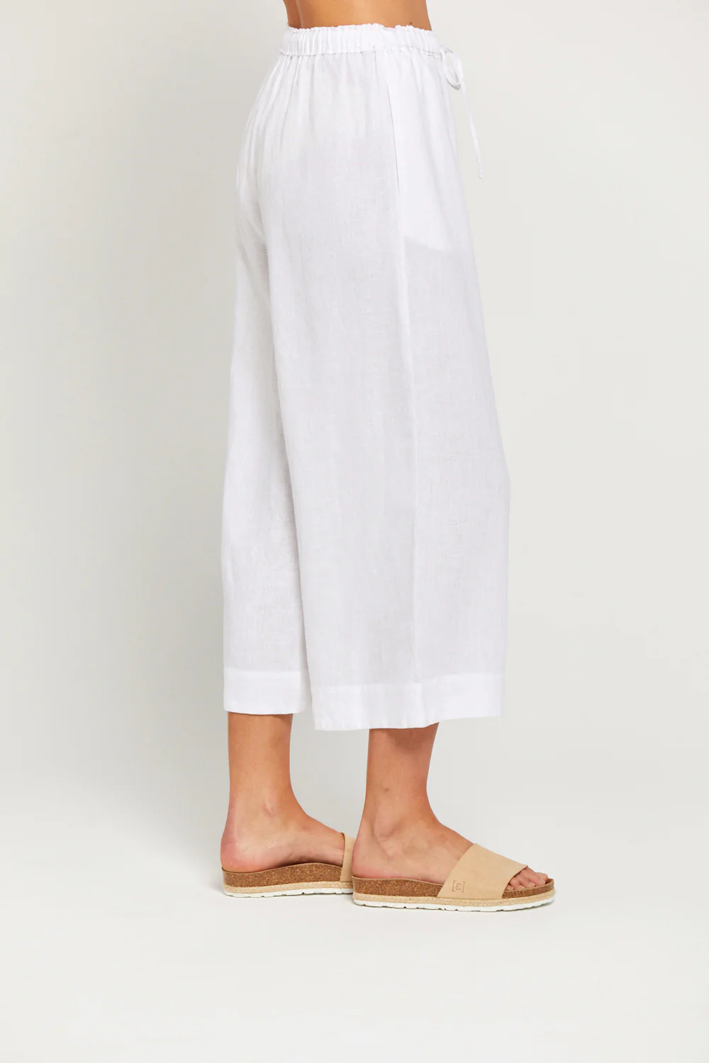 BY RIDLEY Womens Louisa Linen Pant - White - Image 3