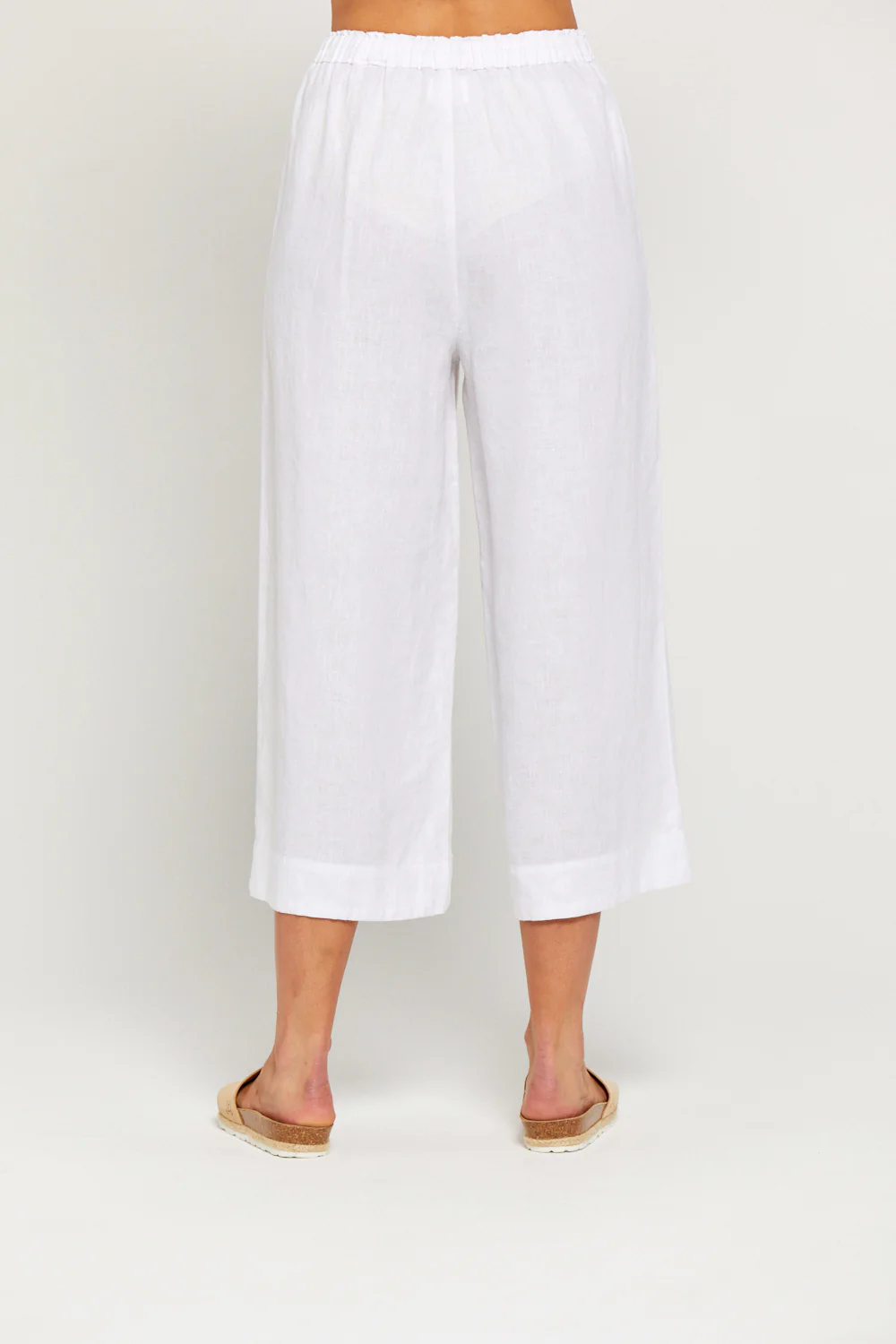 BY RIDLEY Womens Louisa Linen Pant - White - Image 4