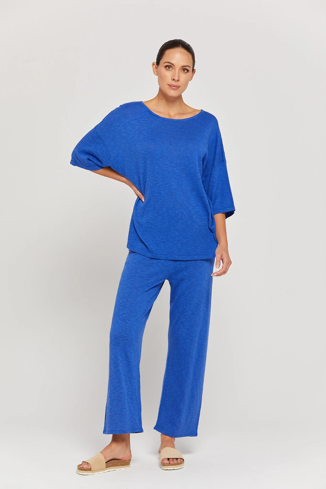 BY RIDLEY Womens Savannah Linen Top - Royal Blue - Image 5