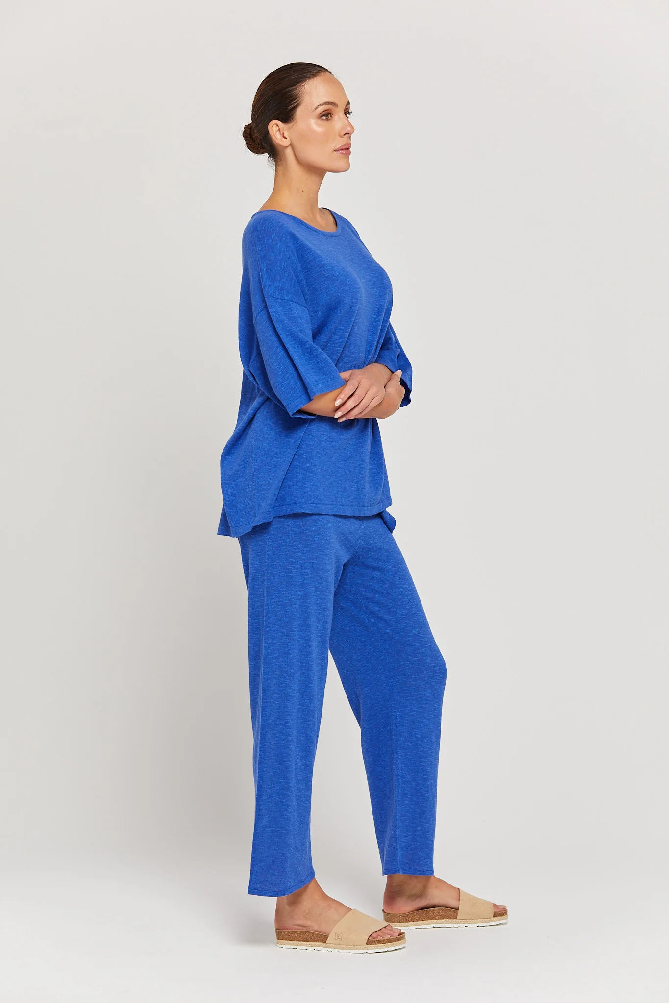 BY RIDLEY Womens Savannah Linen Top - Royal Blue - Image 7