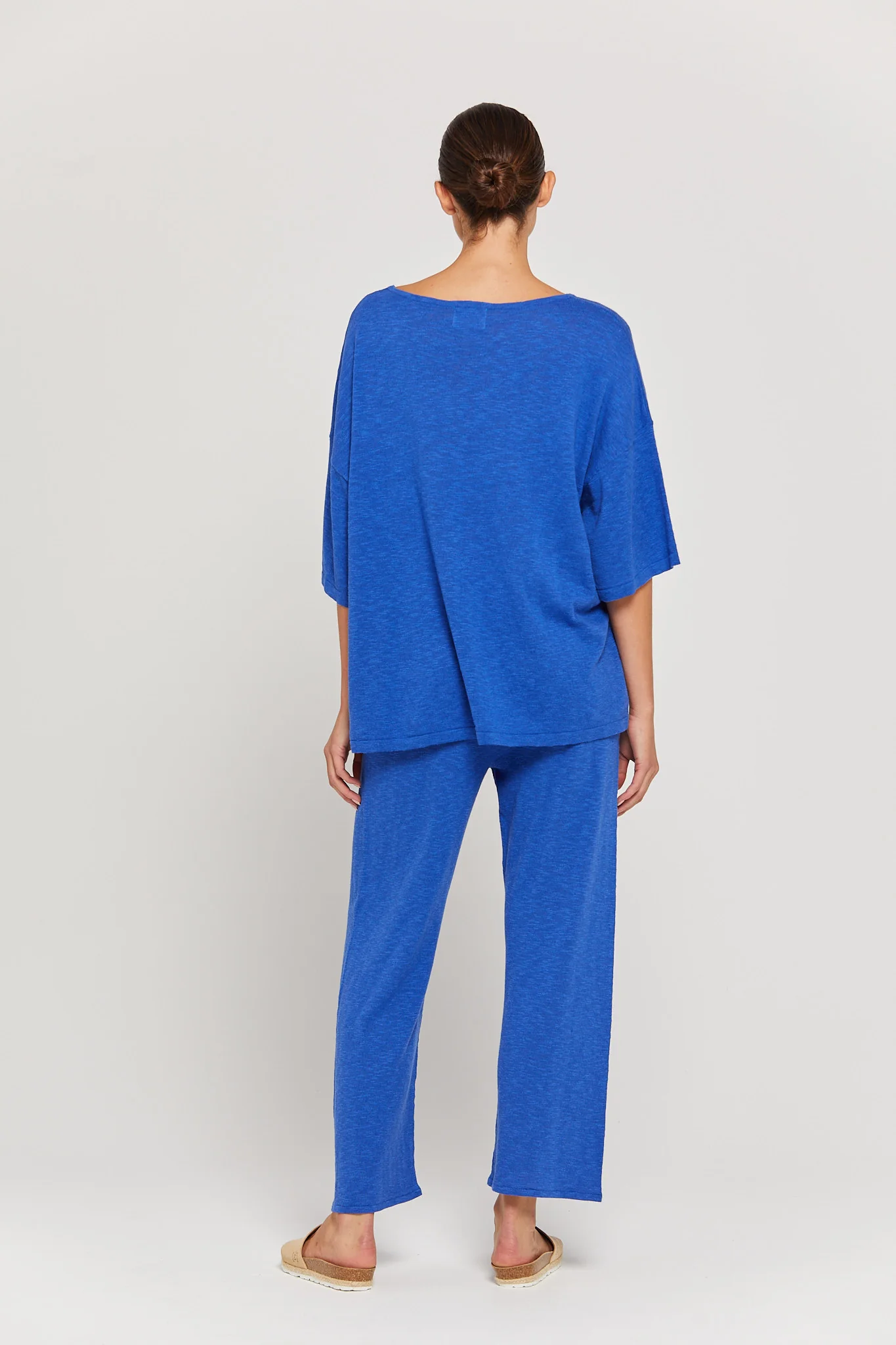 BY RIDLEY Womens Savannah Linen Top - Royal Blue - Image 9