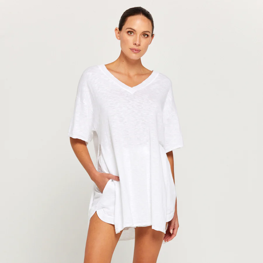 BY RIDLEY Womens Teresa Linen Top - White - Image 8