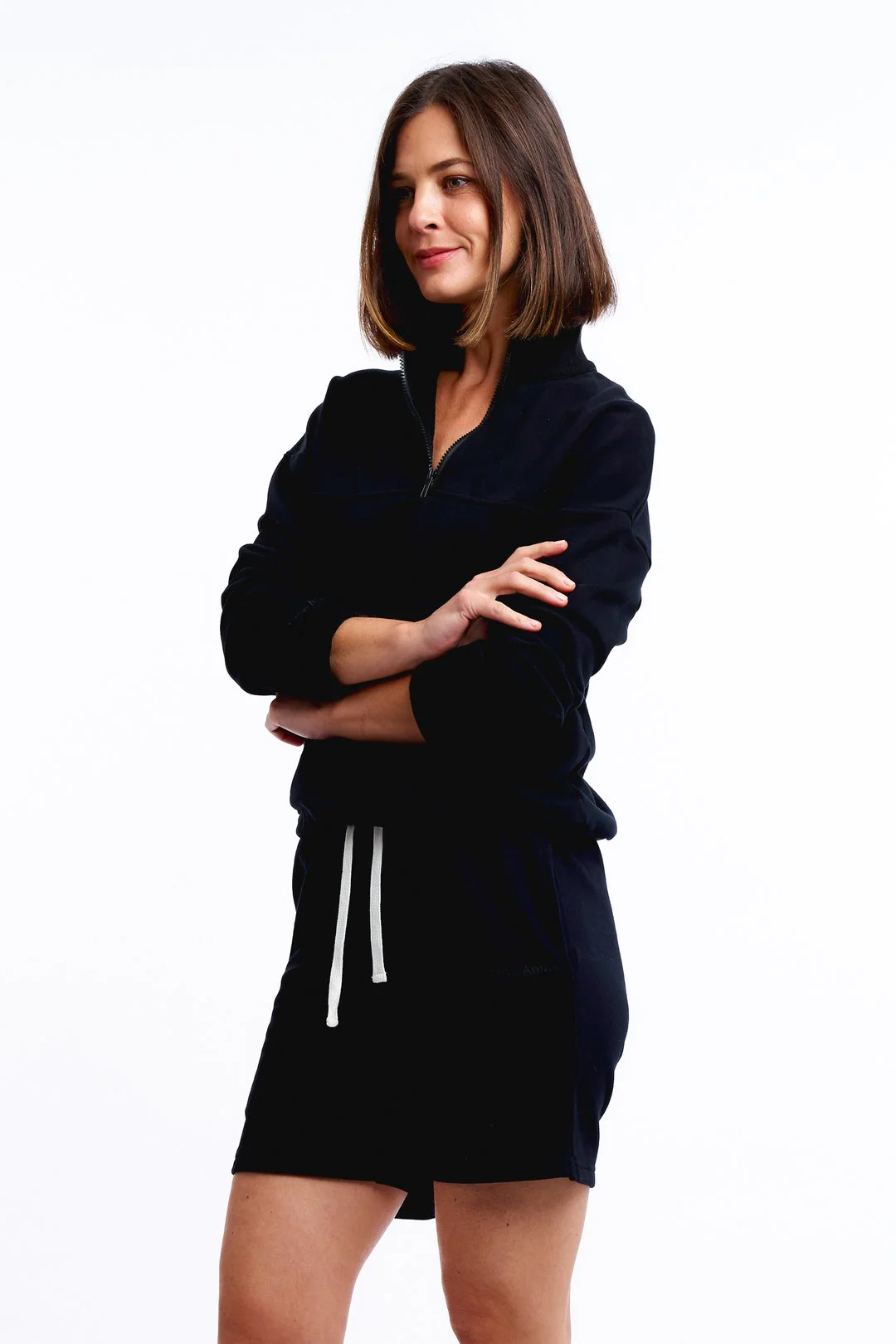 Casa Amuk WOMENS 1/4 ZIP JUMPER - BLACK - Image 3