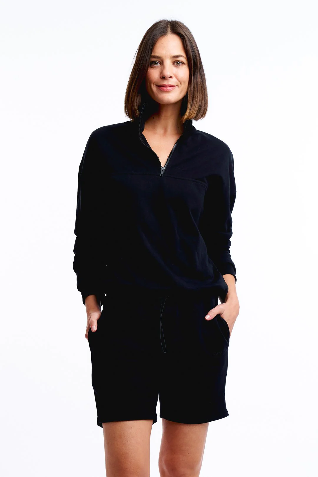 Casa Amuk WOMENS 1/4 ZIP JUMPER - BLACK - Image 4