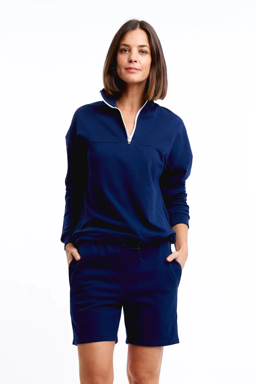Casa Amuk WOMENS 1/4 ZIP JUMPER - NAVY - Image 4