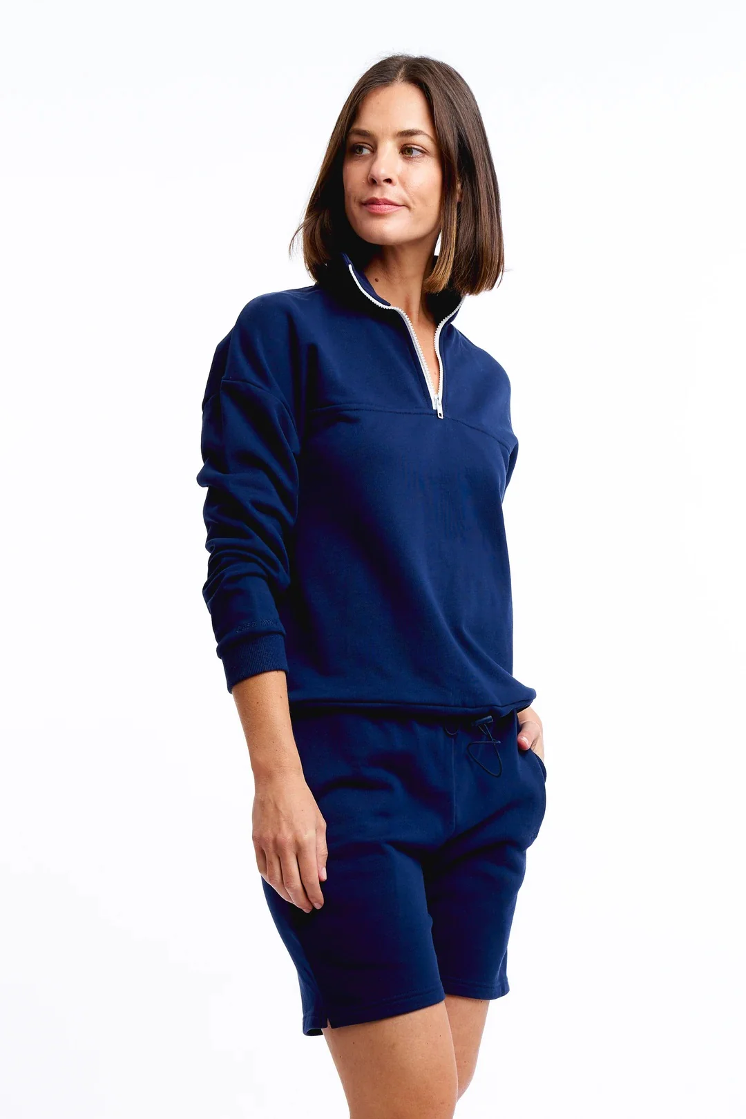 Casa Amuk WOMENS 1/4 ZIP JUMPER - NAVY - Image 7