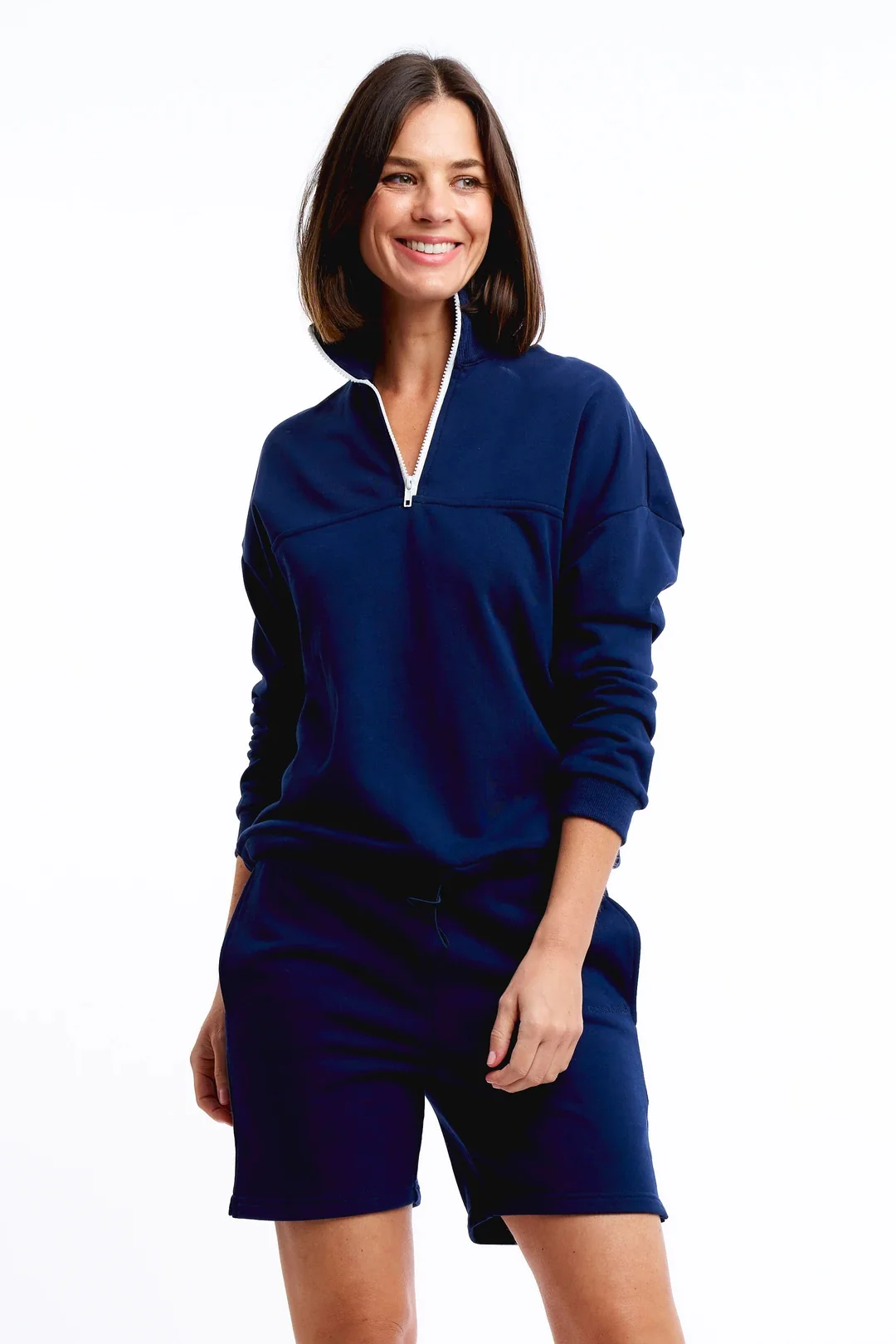 Casa Amuk WOMENS 1/4 ZIP JUMPER - NAVY - Image 8