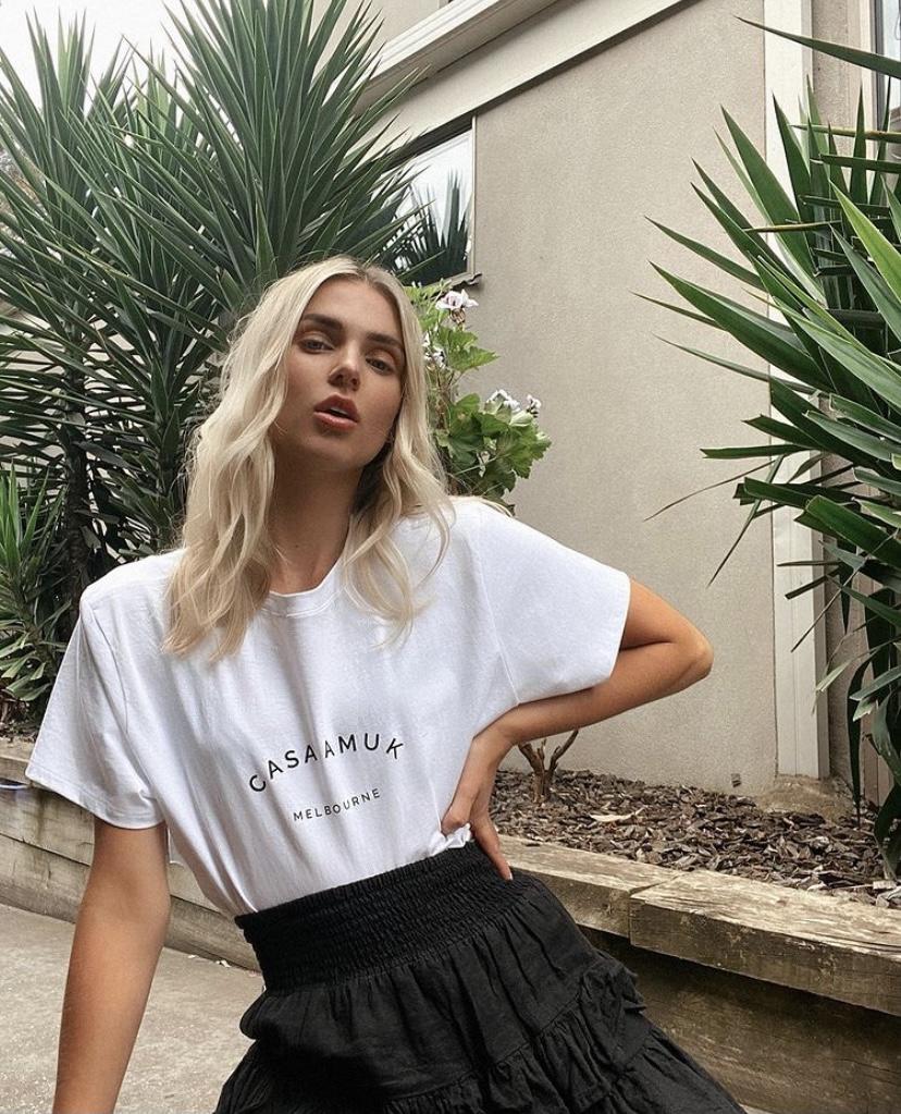 Casa Amuk WOMENS HERITAGE LOGO TEE - WHITE - Image 4