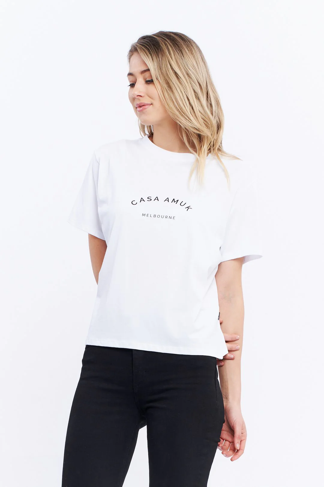 Casa Amuk WOMENS HERITAGE LOGO TEE - WHITE - Image 6