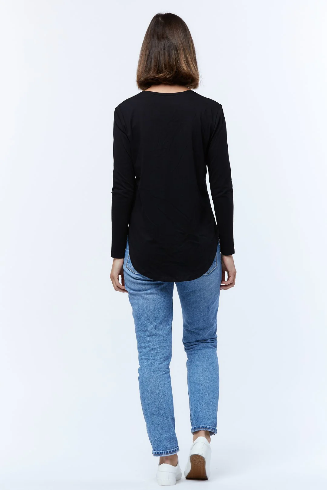 Casa Amuk WOMENS LONG SLEEVE SADDLE HEM TEE BLACK - Image 5