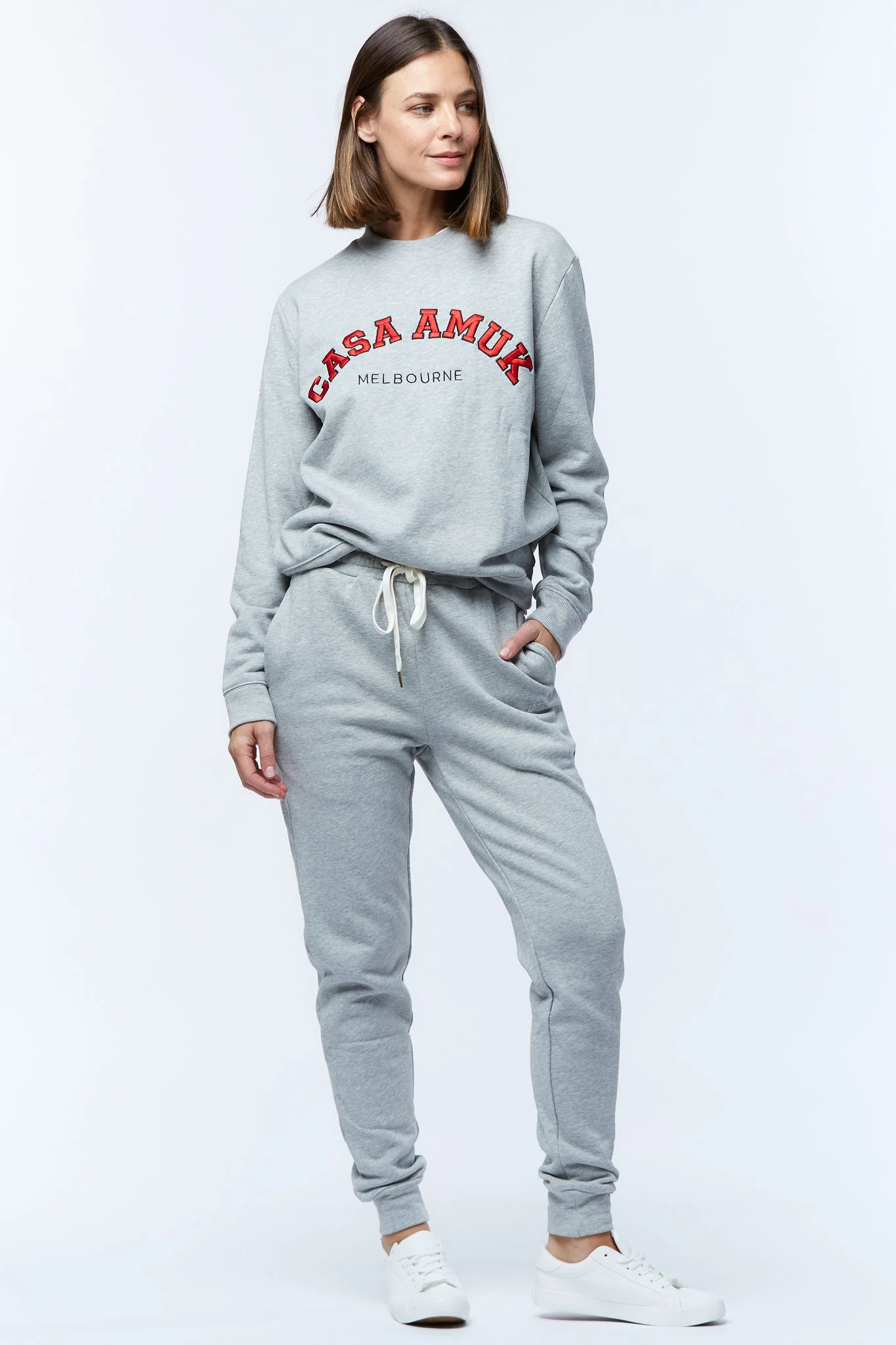 Casa Amuk WOMENS VARSITY SWEAT - GREY MARLE - Image 10