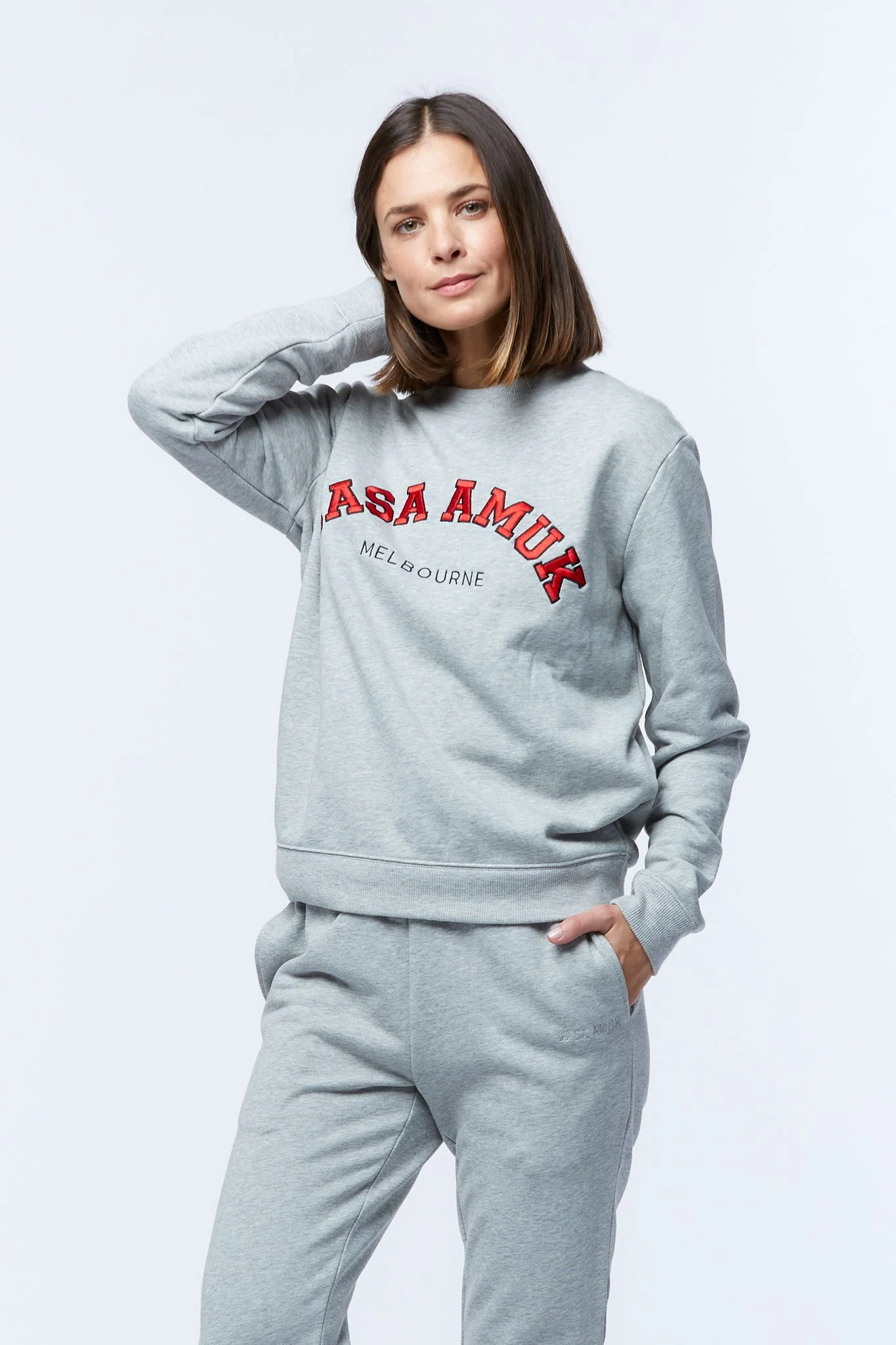 Casa Amuk WOMENS VARSITY SWEAT - GREY MARLE - Image 3