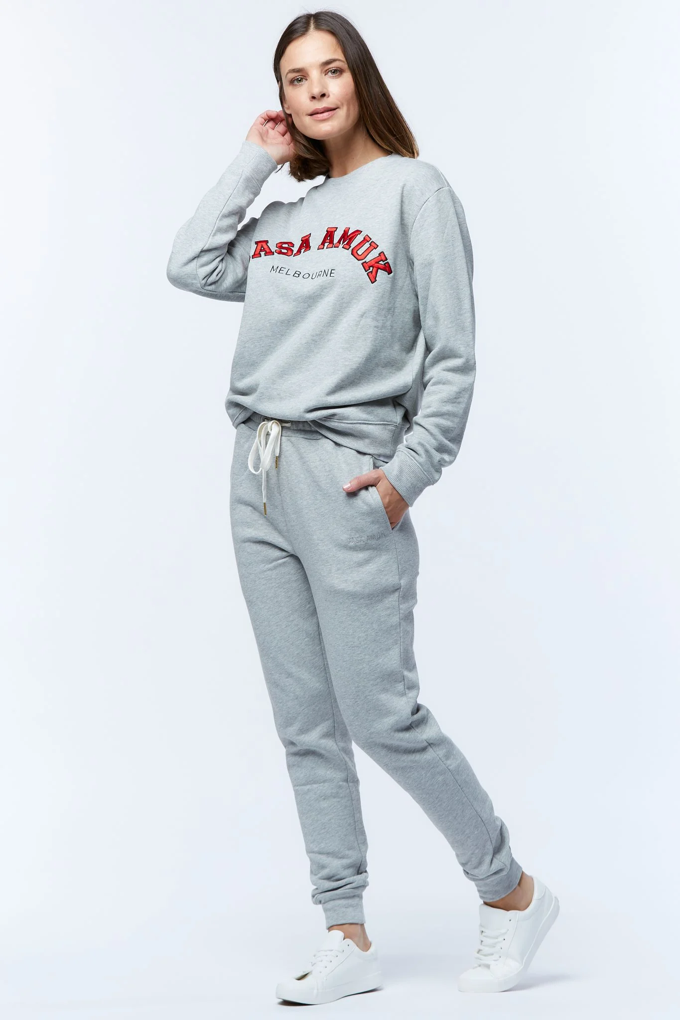 Casa Amuk WOMENS VARSITY SWEAT - GREY MARLE - Image 5