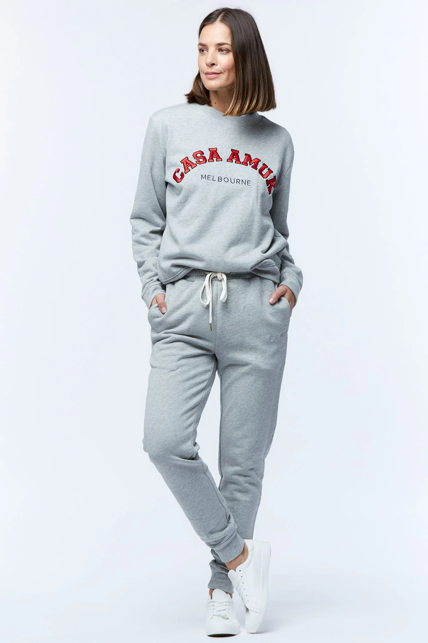Casa Amuk WOMENS VARSITY SWEAT - GREY MARLE - Image 9