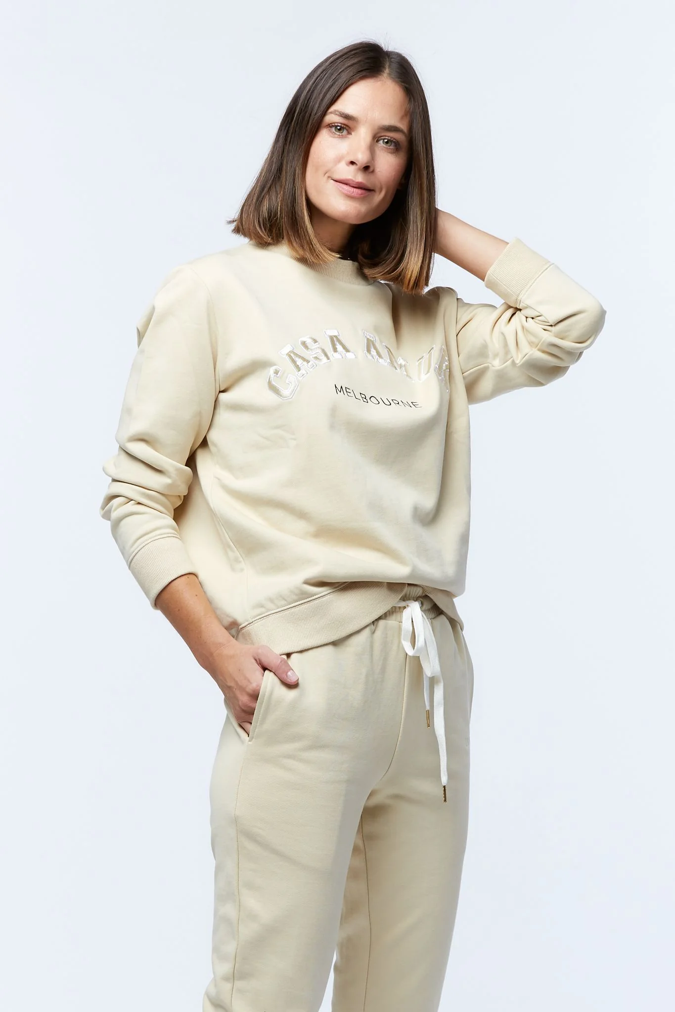 Casa Amuk WOMENS VARSITY SWEATER - BEIGE - Image 11