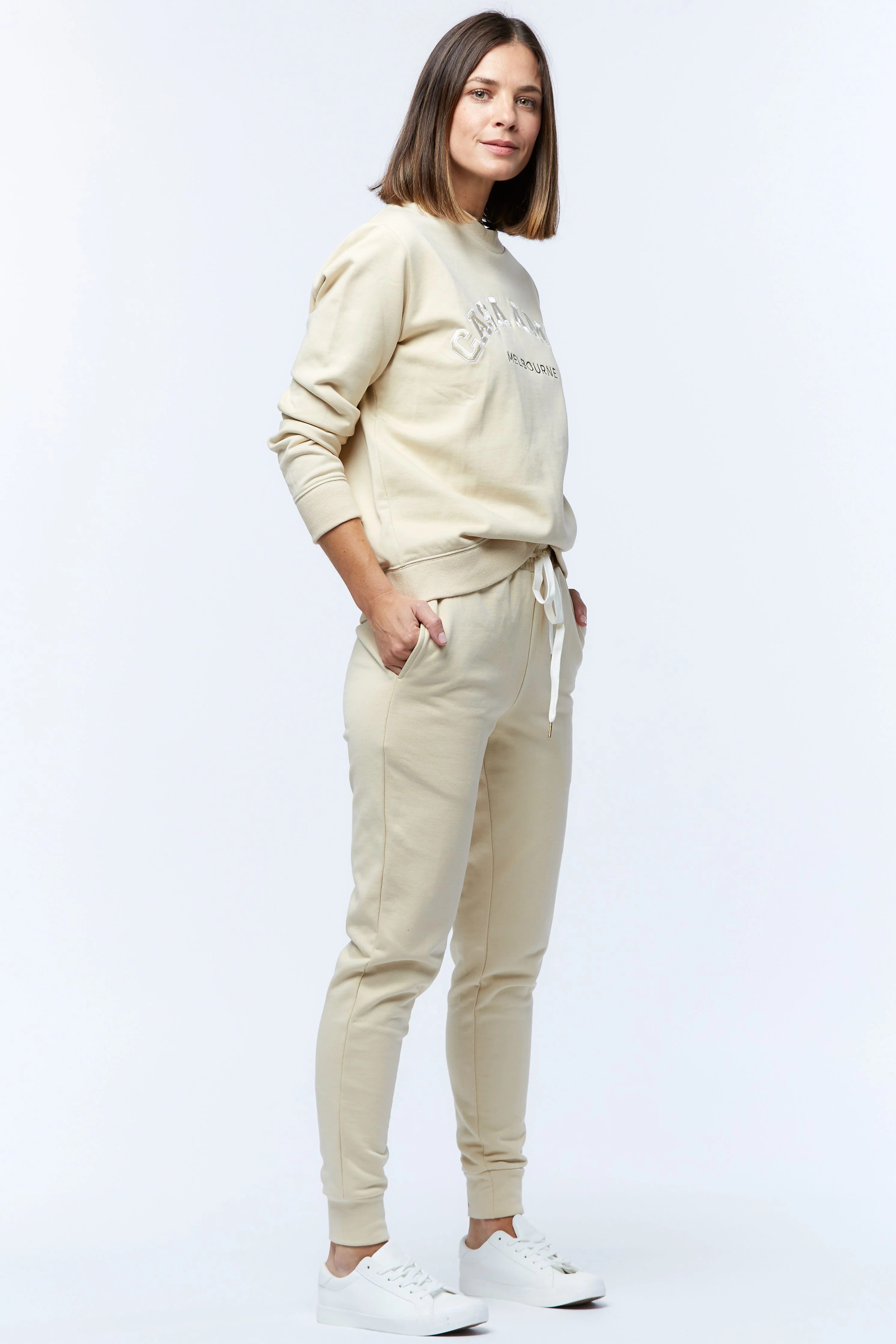 Casa Amuk WOMENS VARSITY SWEATER - BEIGE - Image 3