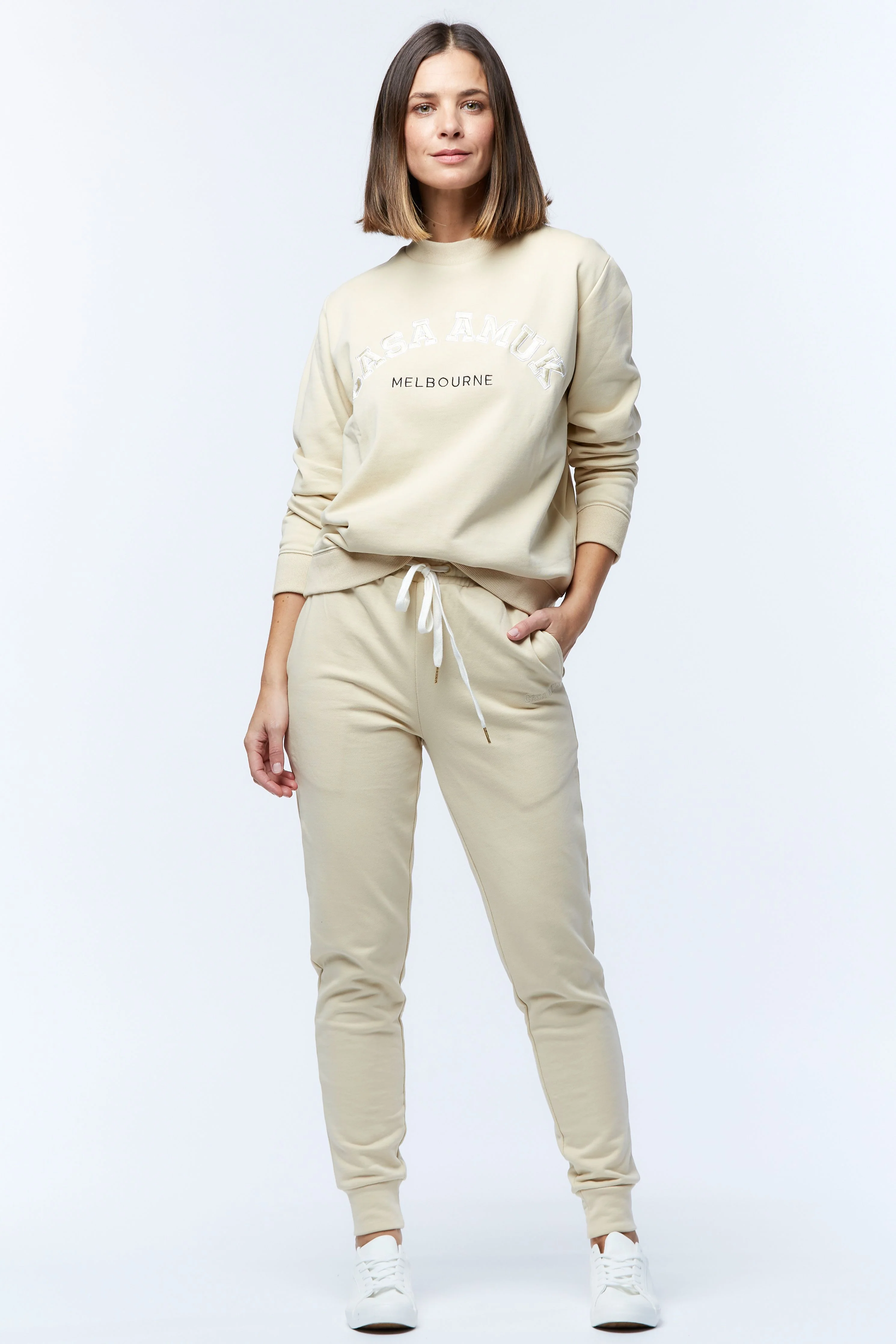 Casa Amuk WOMENS VARSITY SWEATER - BEIGE - Image 5